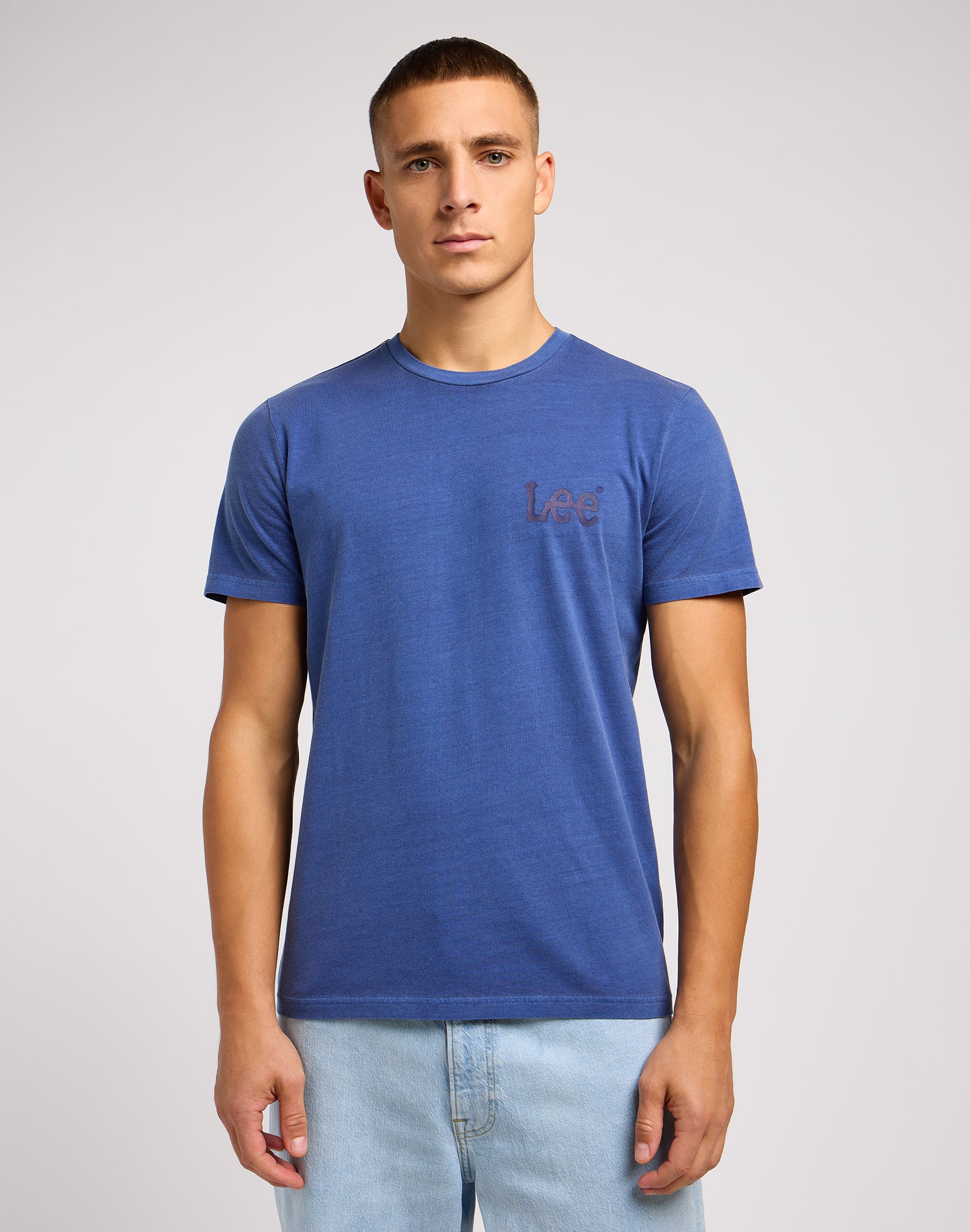 Medium Wobbly Lee Tee in Surf Blue T-shirts Lee   