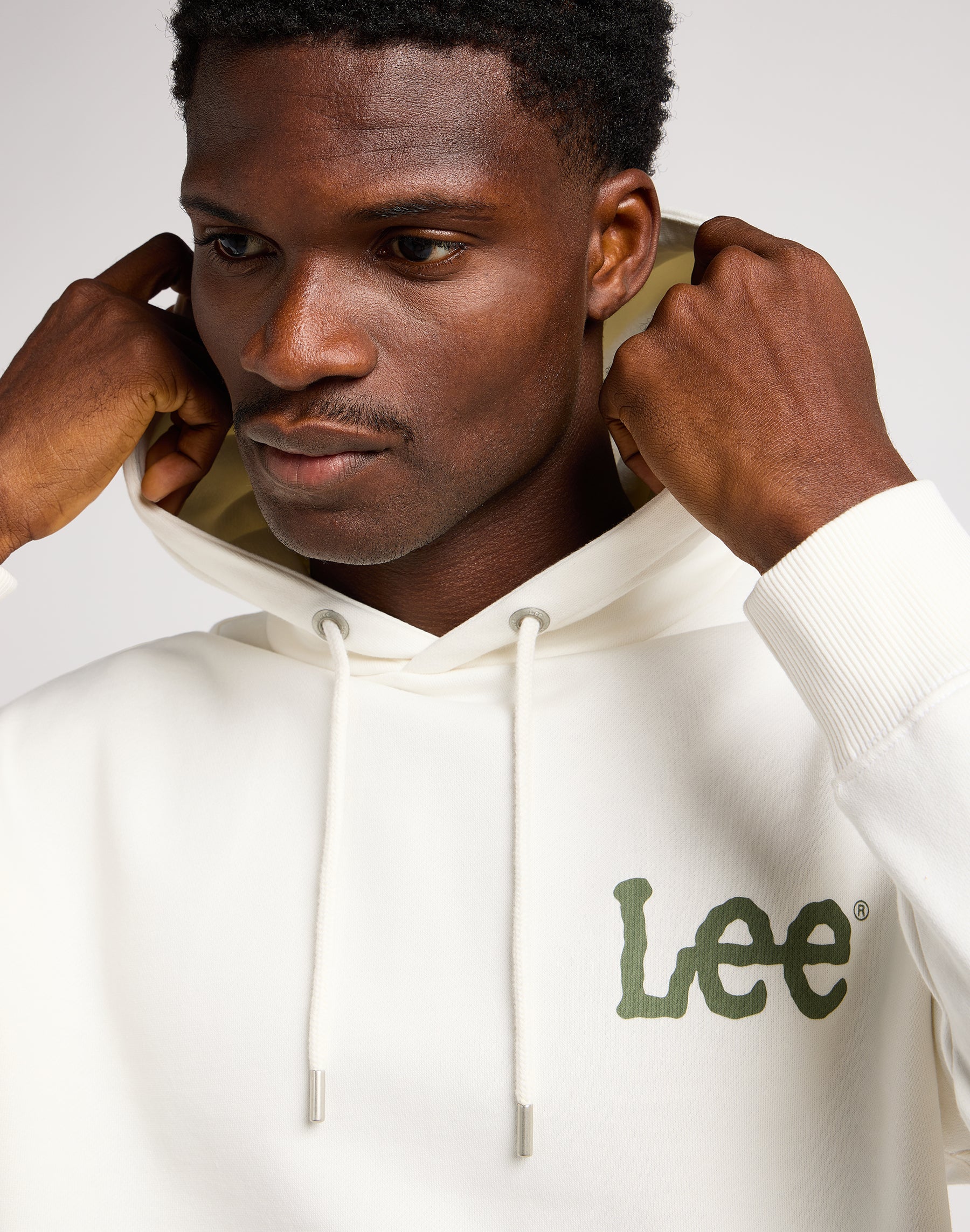 Wobbly Lee Hoodie en écru Sweatshirts Lee   