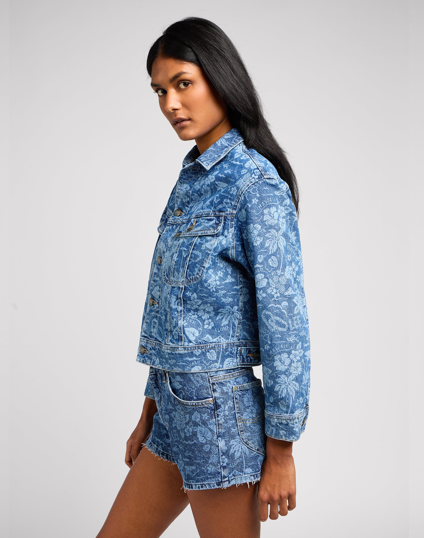 Cropped Rider Jacket dans Vestes en denim tropical Lee   