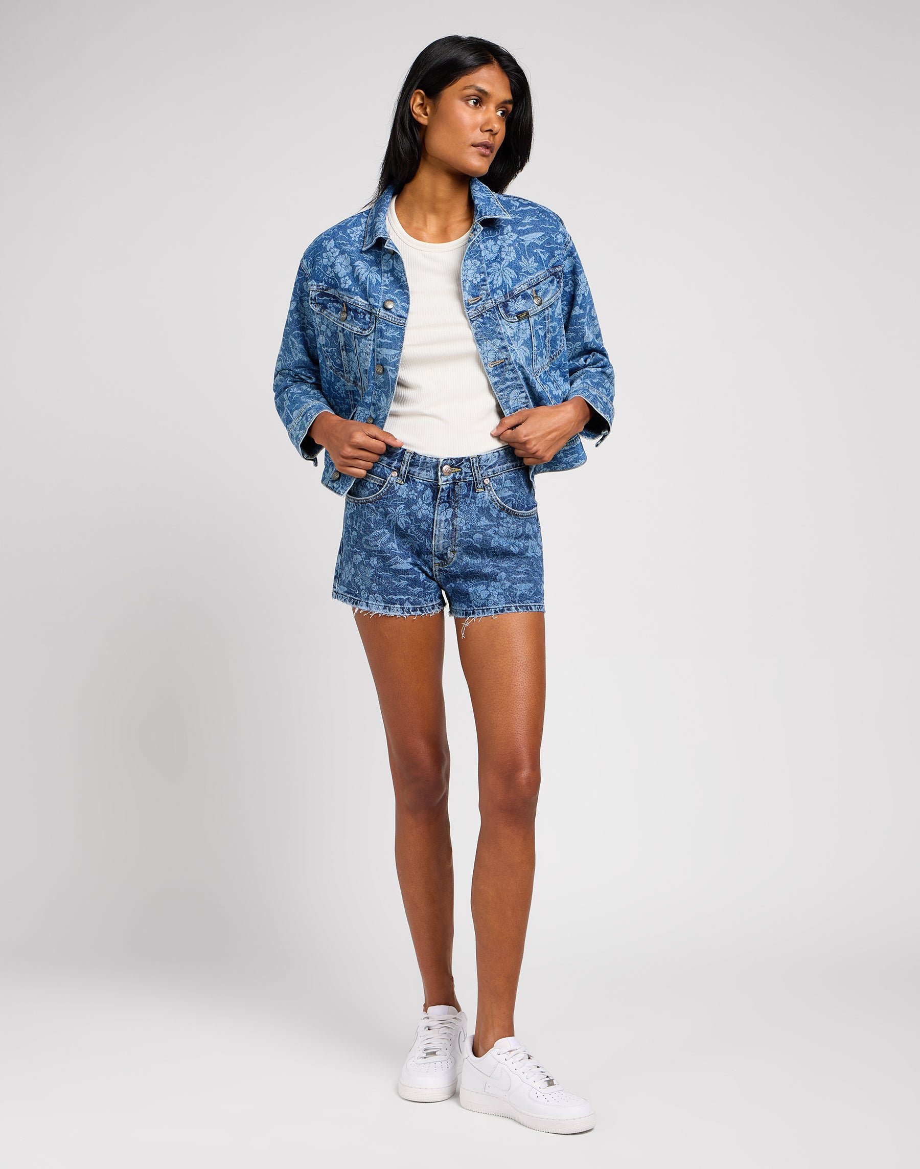 Cropped Rider Jacket dans Vestes en denim tropical Lee   