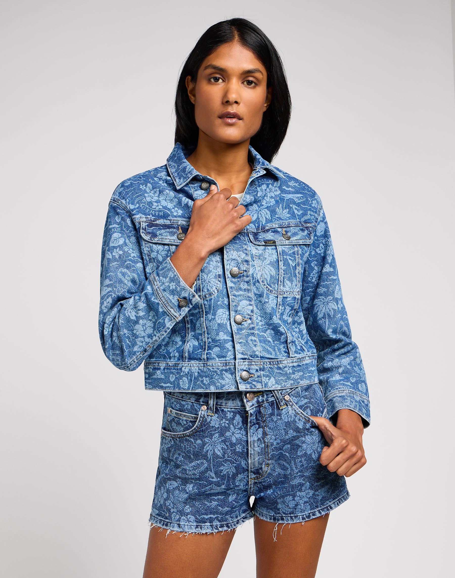 Cropped Rider Jacket dans Vestes en denim tropical Lee   