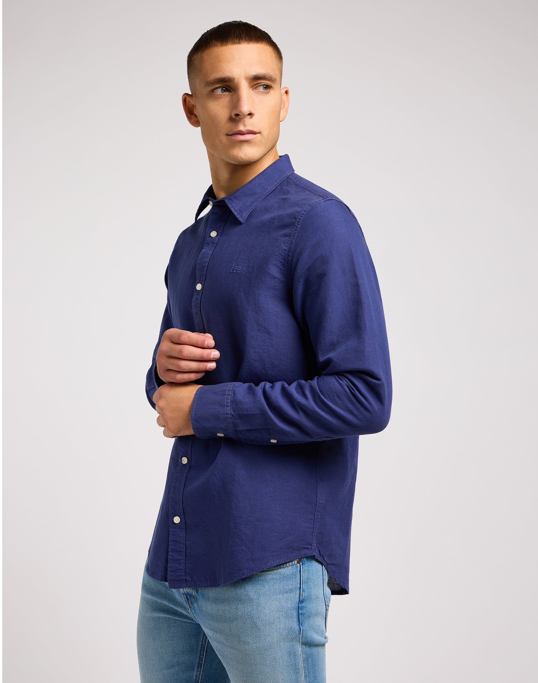 Patch Shirt in Medieval Blue Chemises Lee   