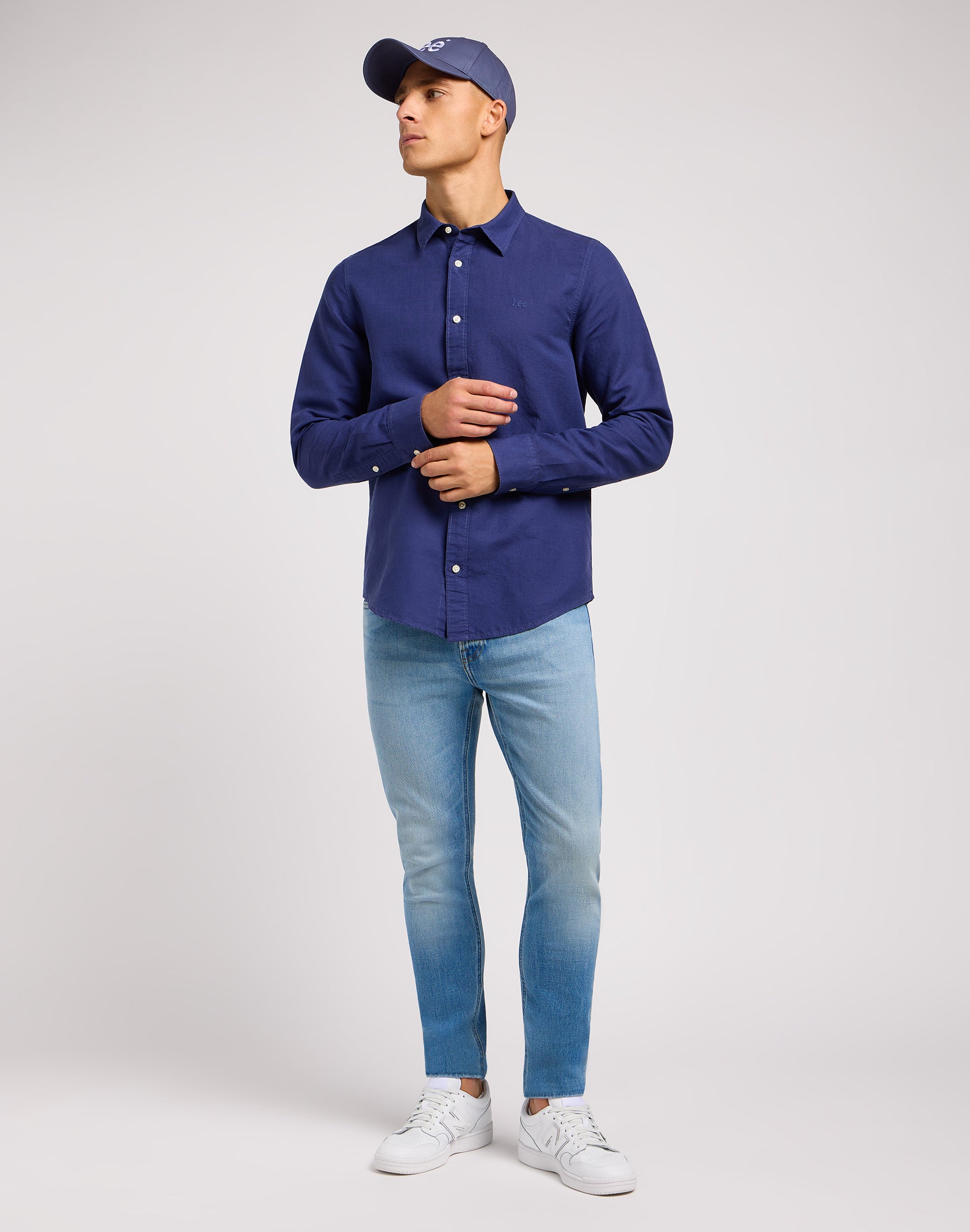 Patch Shirt in Medieval Blue Chemises Lee   