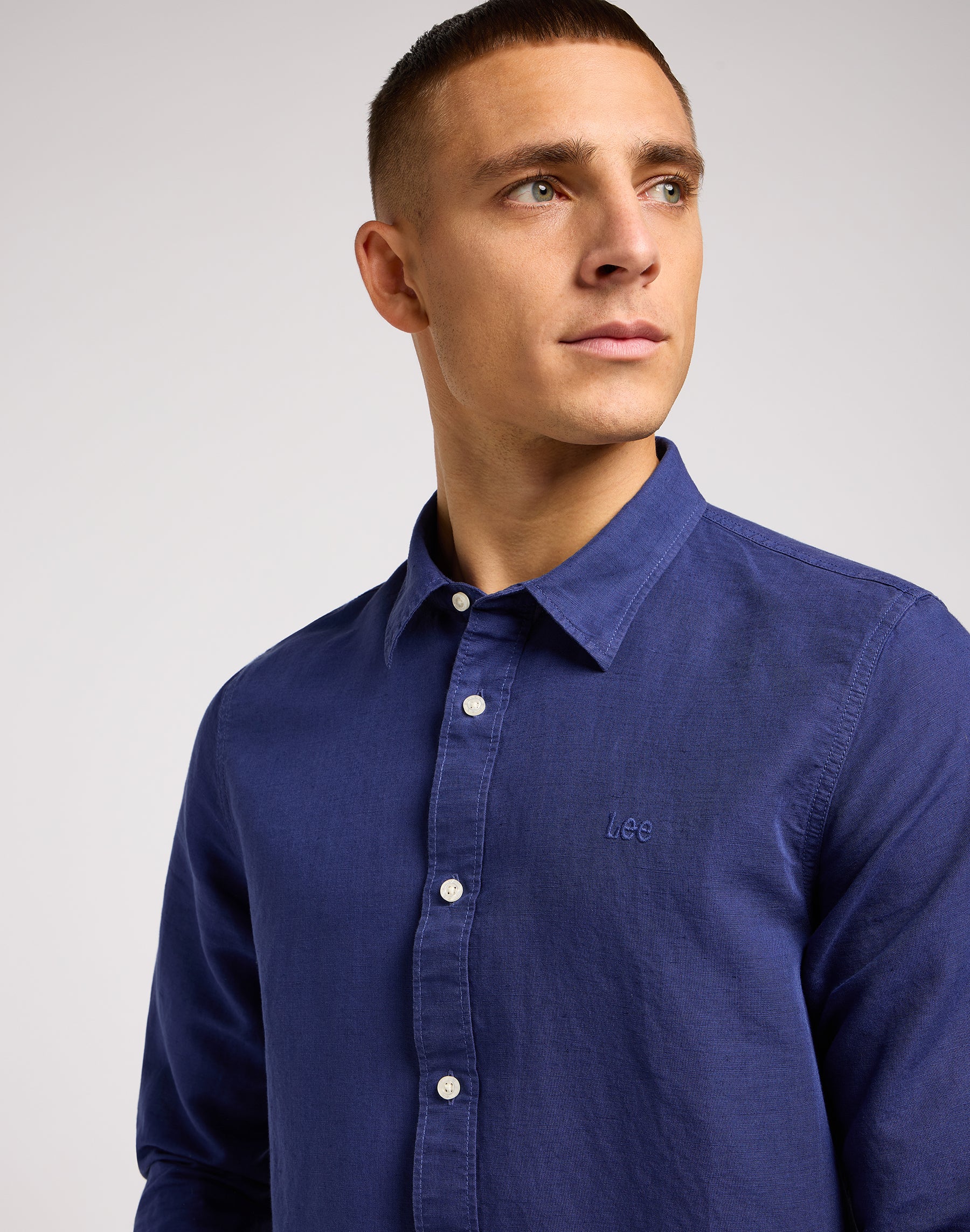 Patch Shirt in Medieval Blue Chemises Lee   