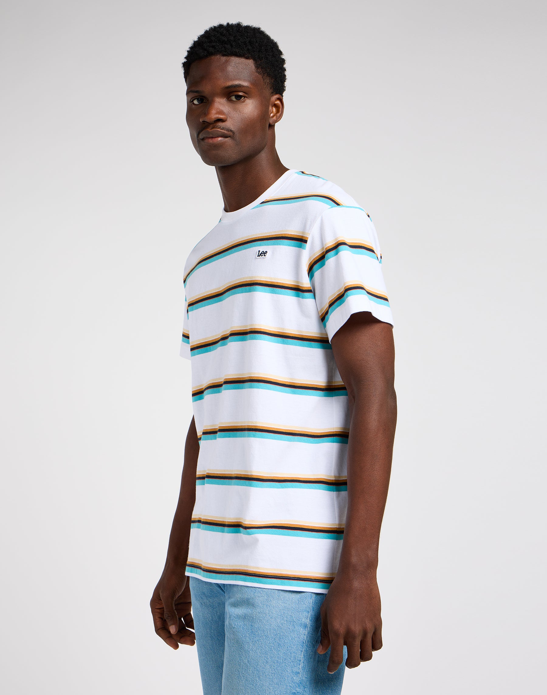 Relaxed Stripe Tee en blanc brillant T-shirts Lee   