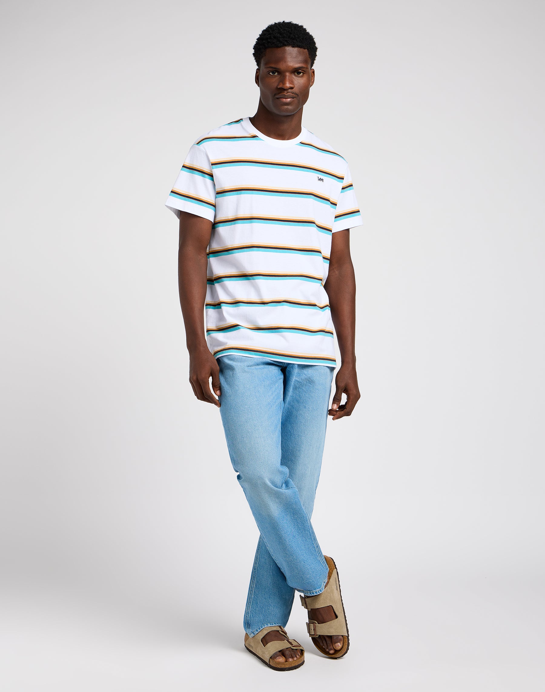 Relaxed Stripe Tee en blanc brillant T-shirts Lee   