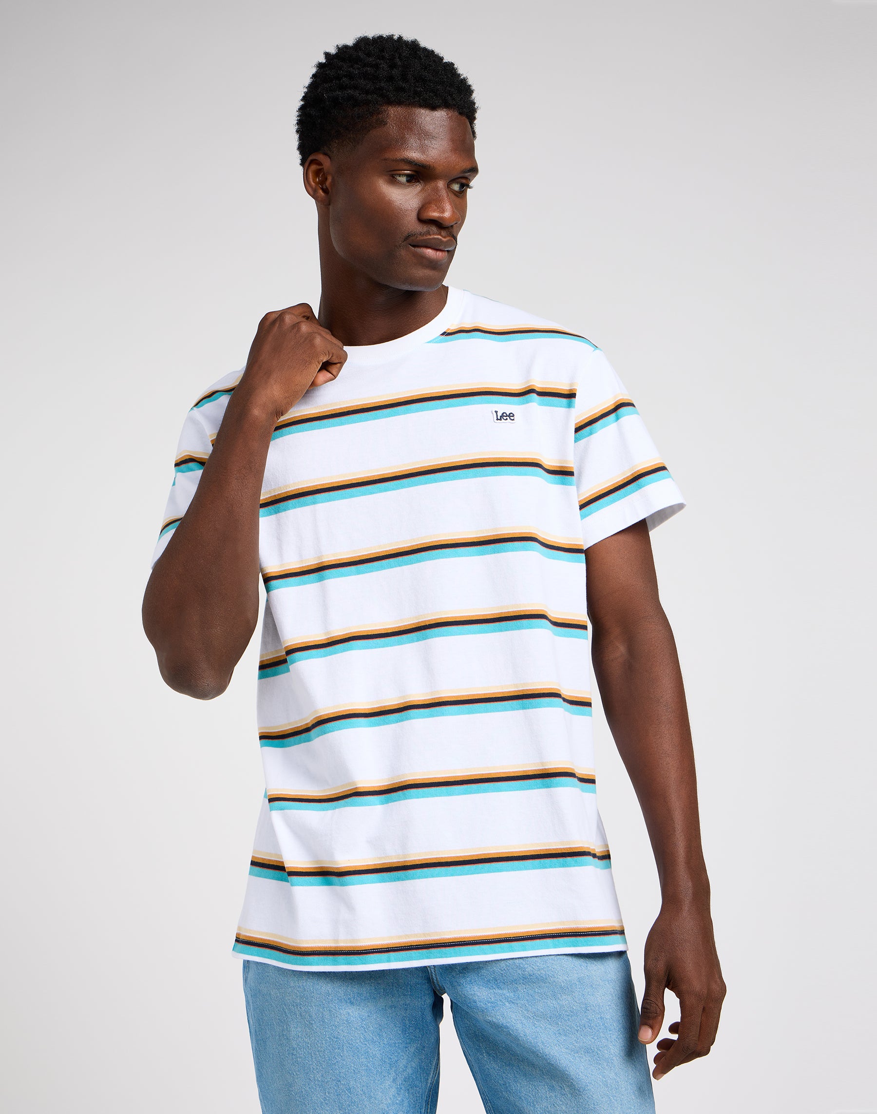 Relaxed Stripe Tee en blanc brillant T-shirts Lee   