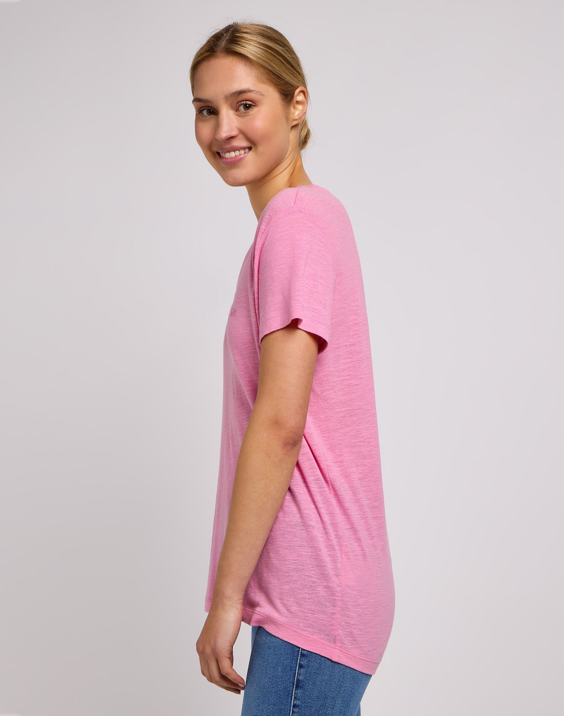 Tee-shirt col V en Sugar Lilac T-shirts Lee   