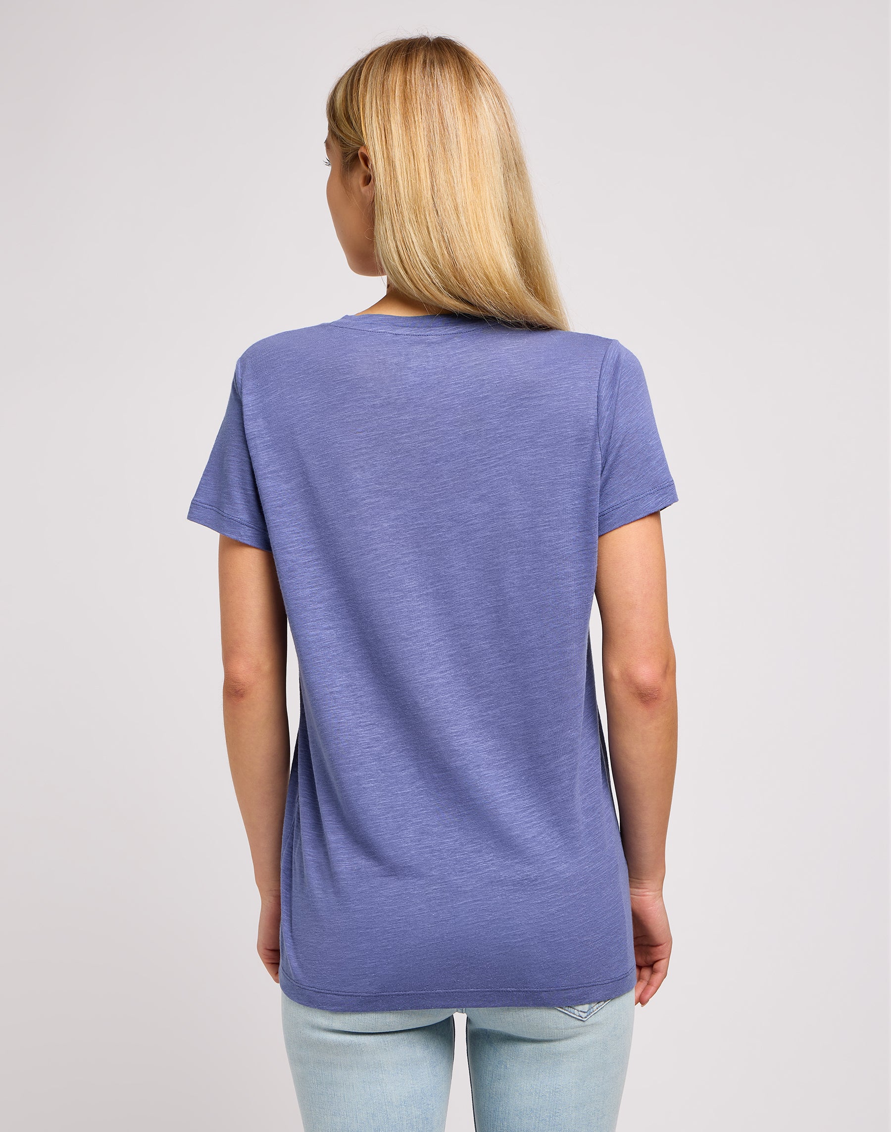 Tee-shirt col V en Surf Blue T-shirts Lee   