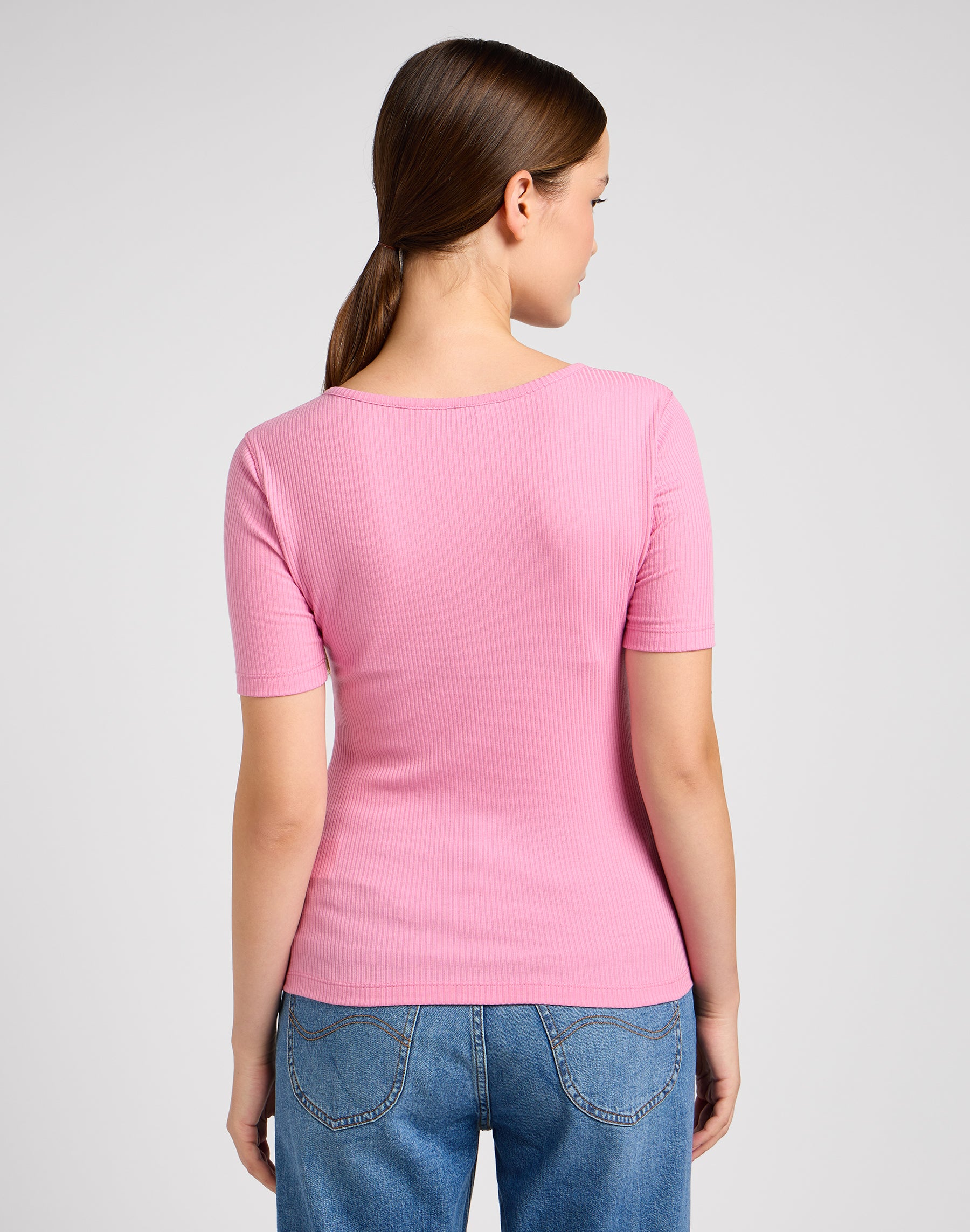 Manches courtes Henley en Sugar Lilac T-shirts Lee   