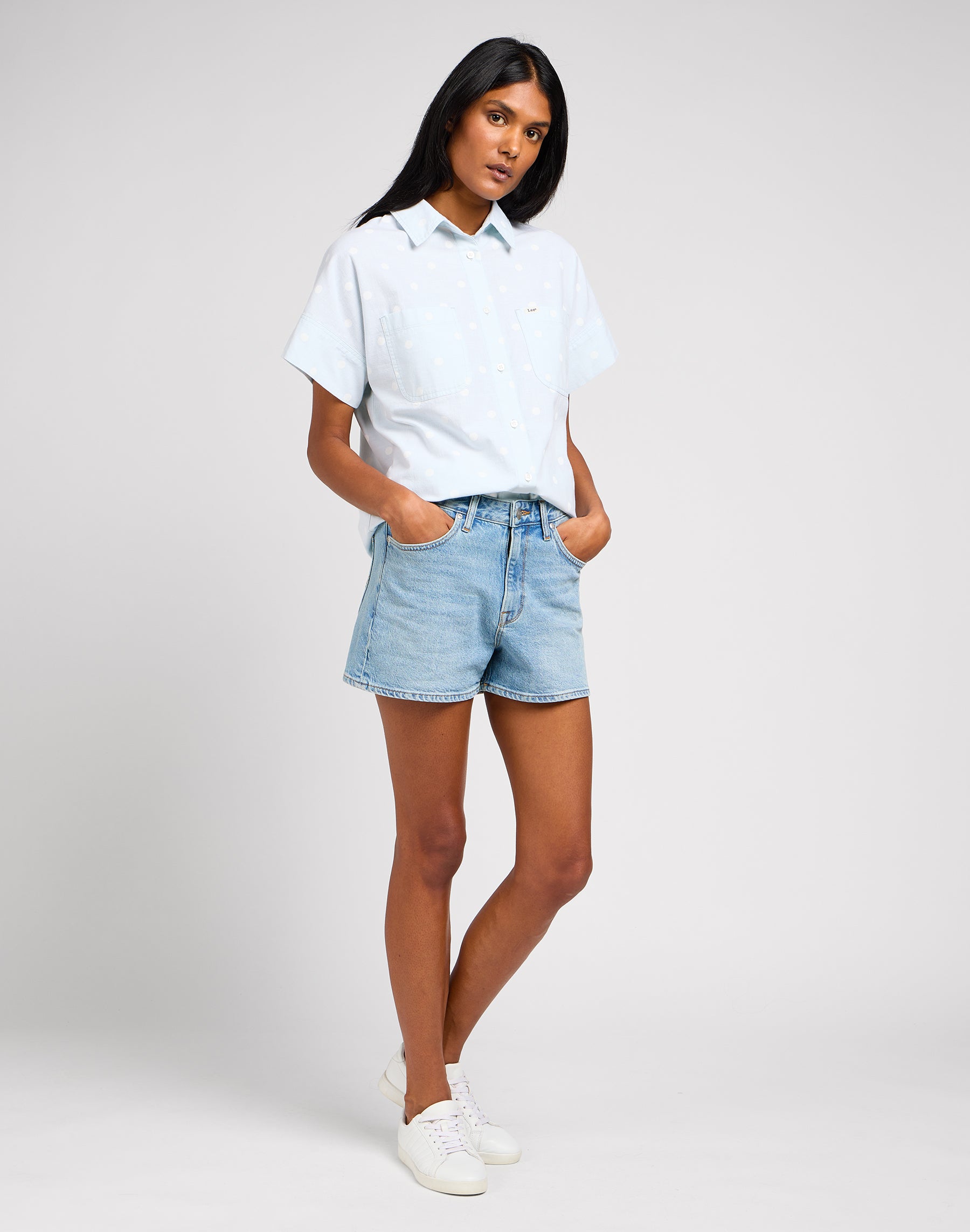 Loose Utility Shirt in Pale Blue Chemises Lee   