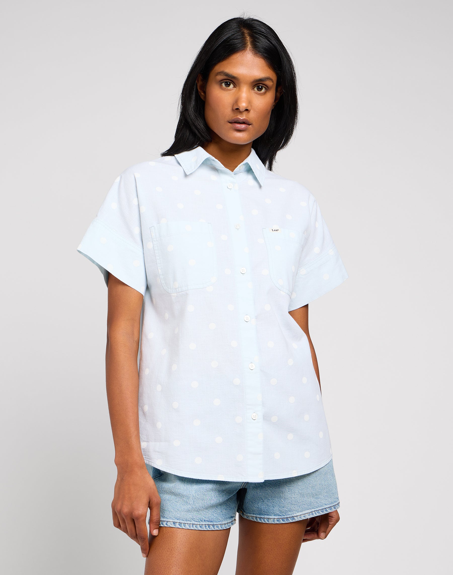 Loose Utility Shirt in Pale Blue Chemises Lee   