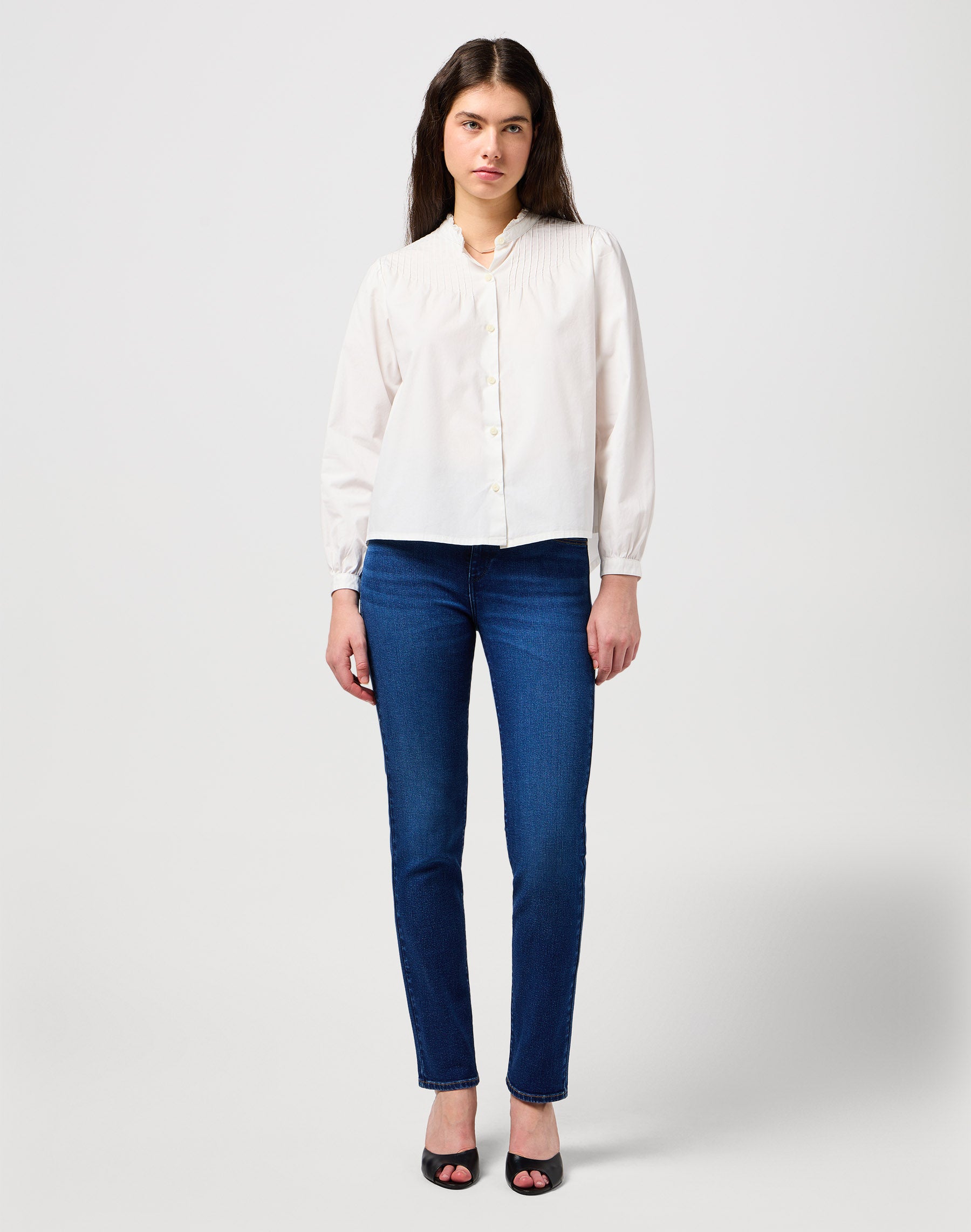 Pintuck Blouse in White Chemises Wrangler   