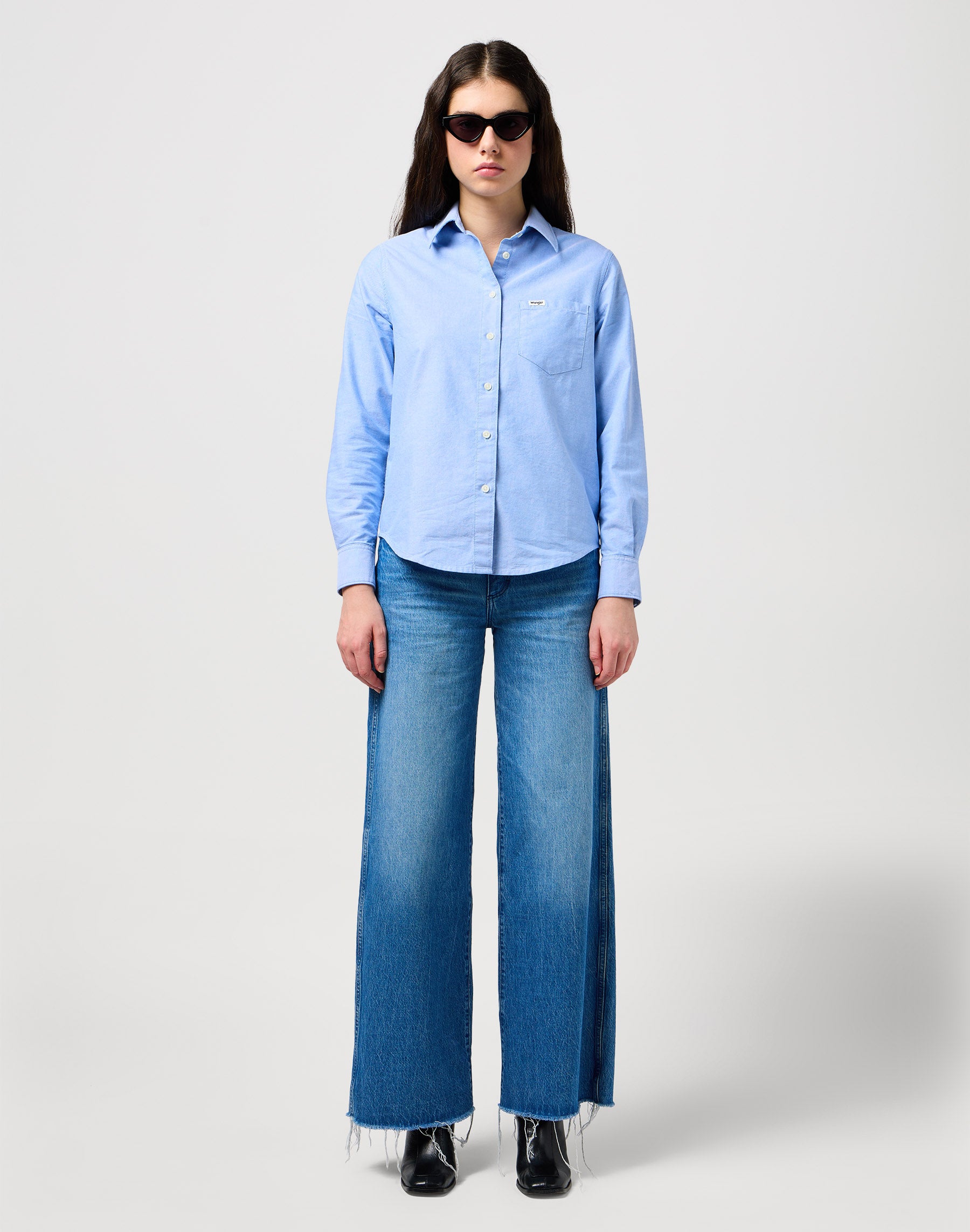 One Pocket Shirt in Bright Blue Chemises Wrangler   