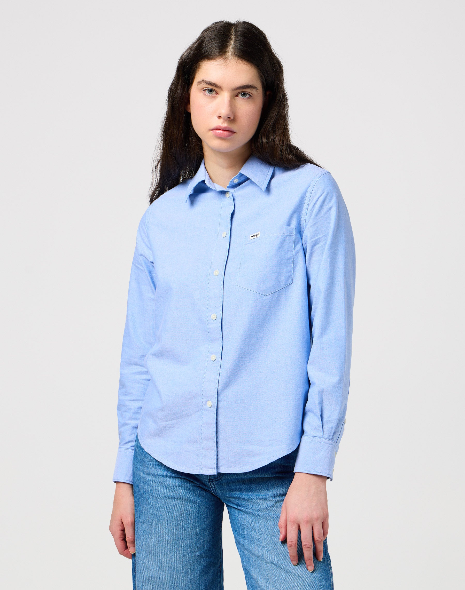 One Pocket Shirt in Bright Blue Chemises Wrangler   