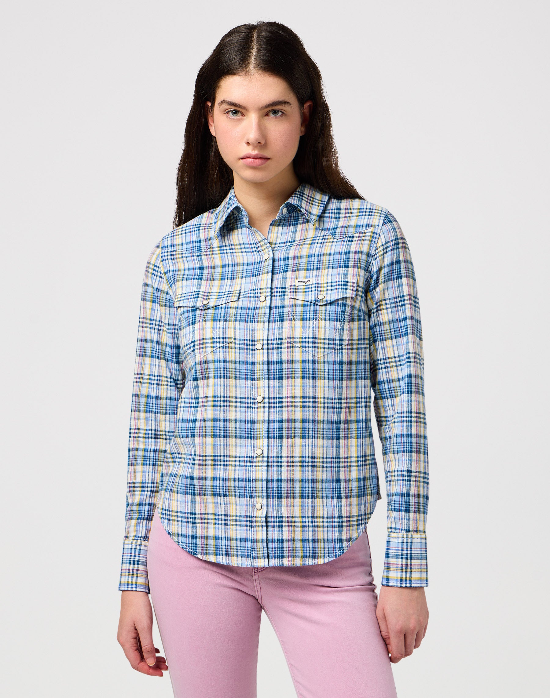 Slim Reg Western Shirt in Céruléen Chemises Wrangler   