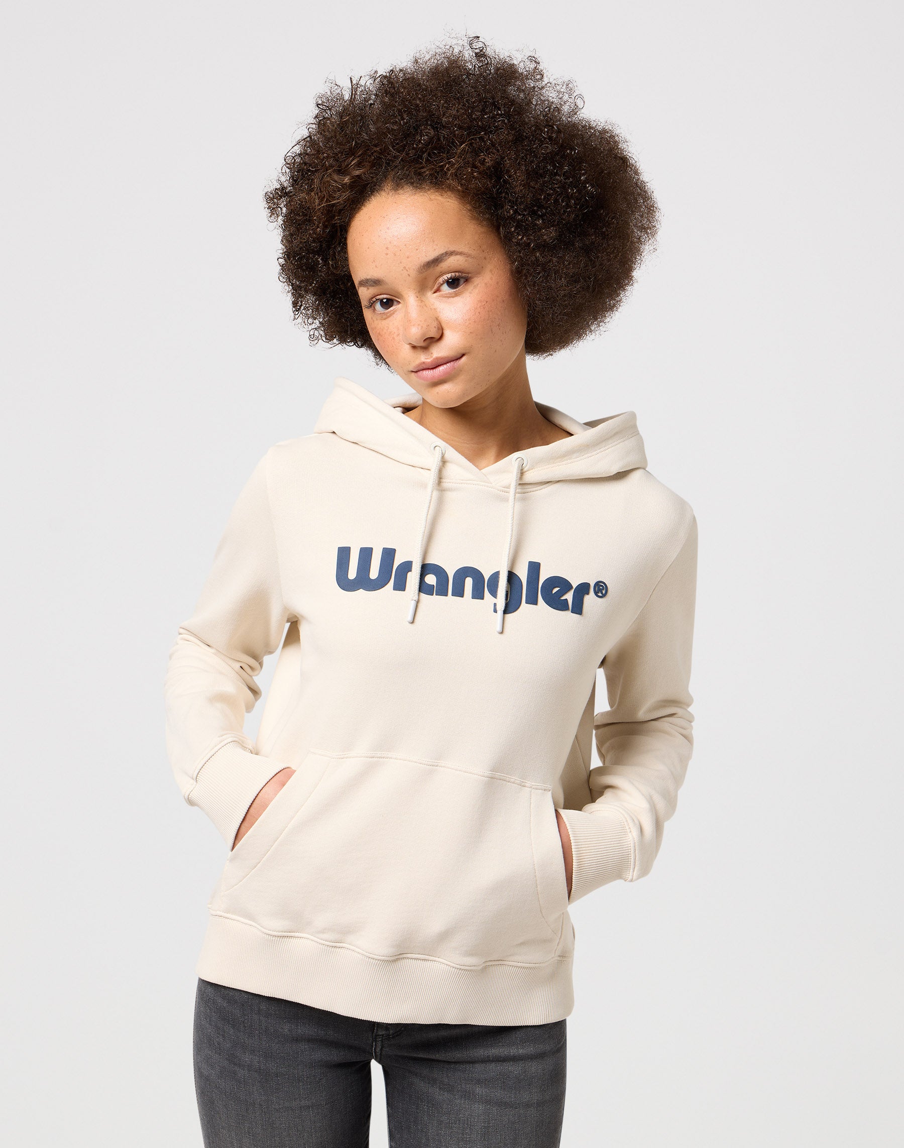 Sweat à capuche Regular en vintage blanc Wrangler   