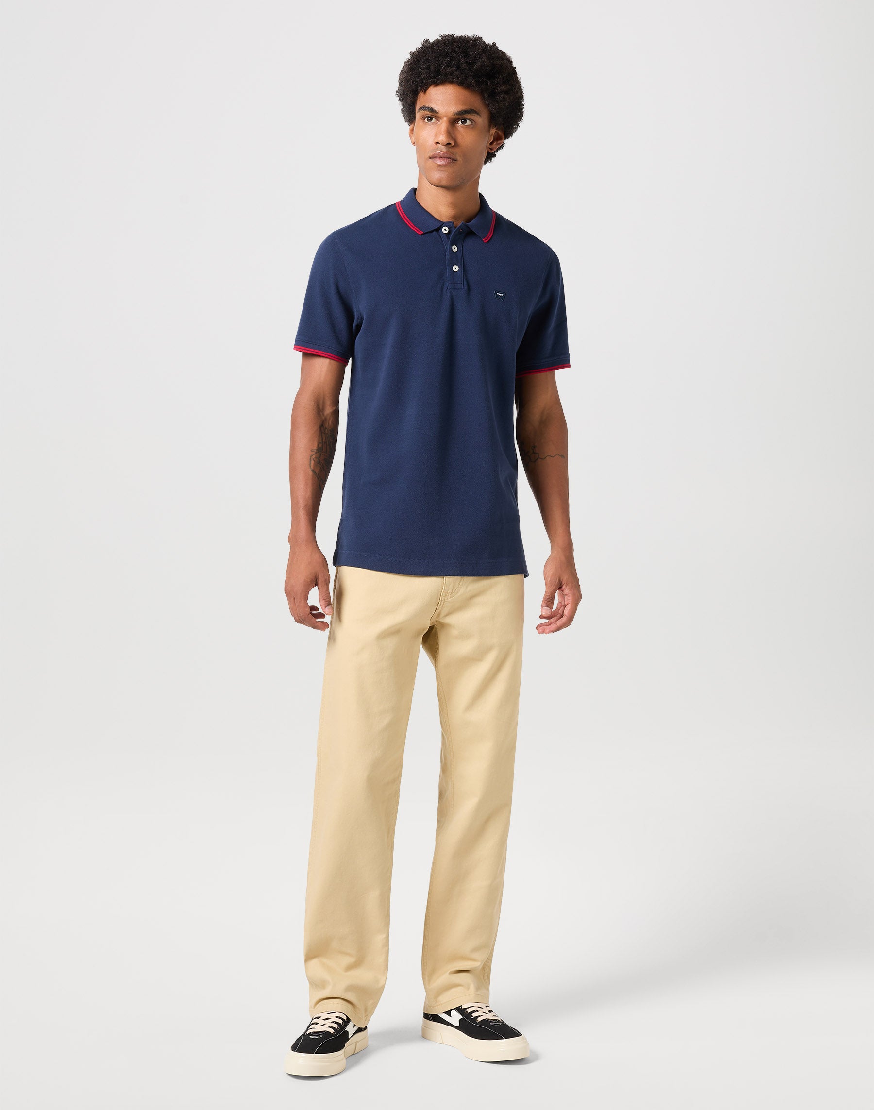 Polo en bleu marine Polos Wrangler   