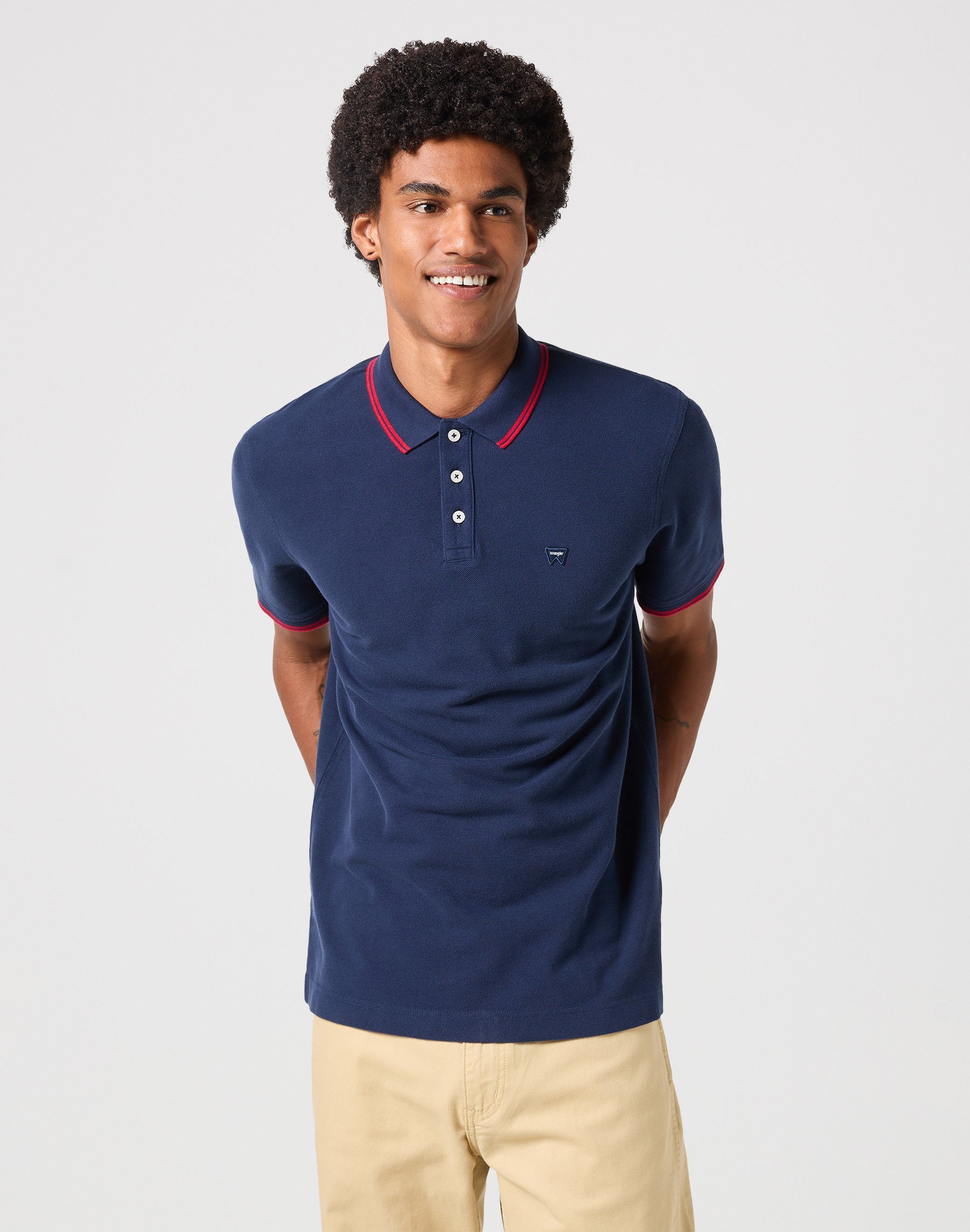 Polo en bleu marine Polos Wrangler   