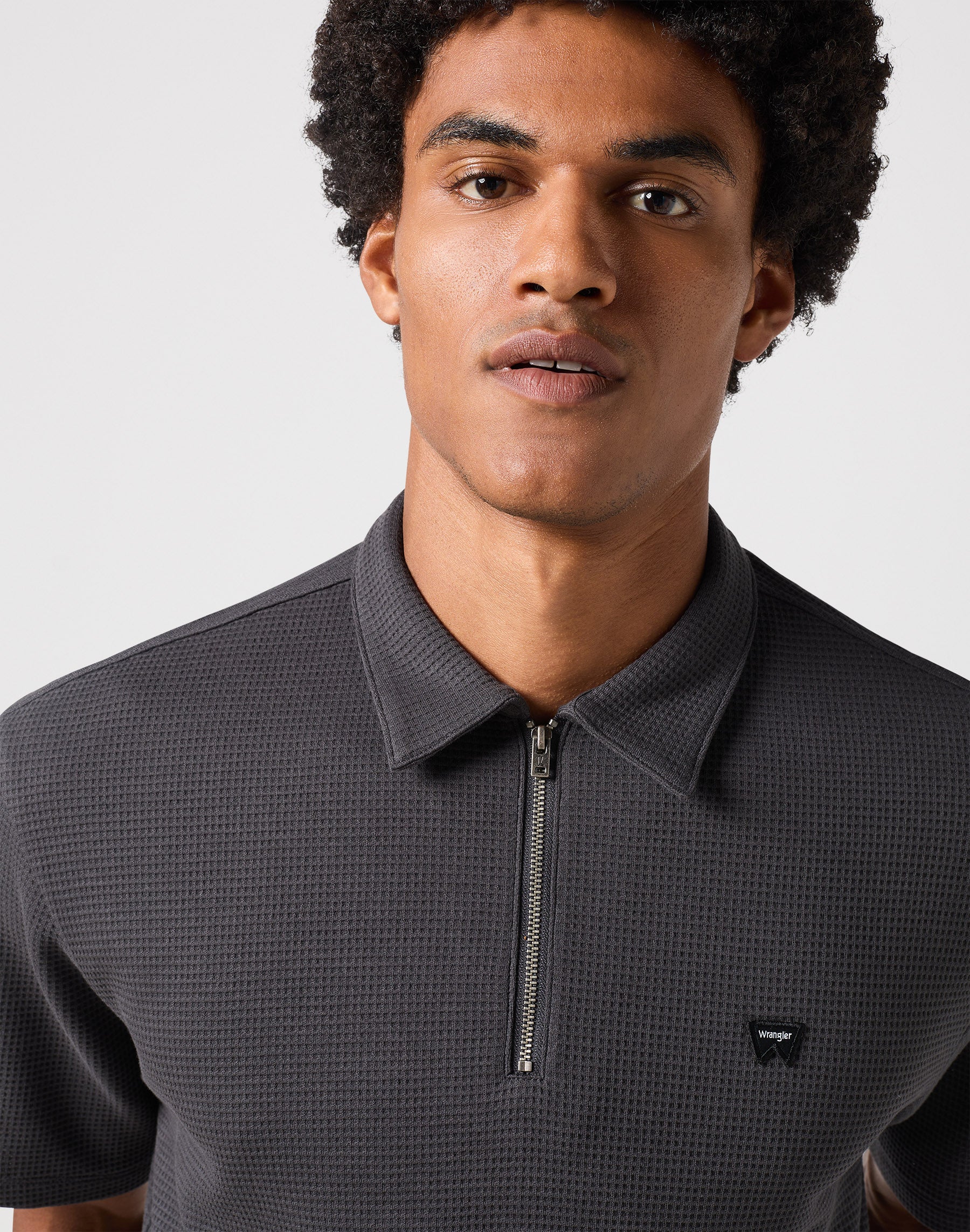 Rugby Polo Shirt in Faded Black Polos Wrangler   