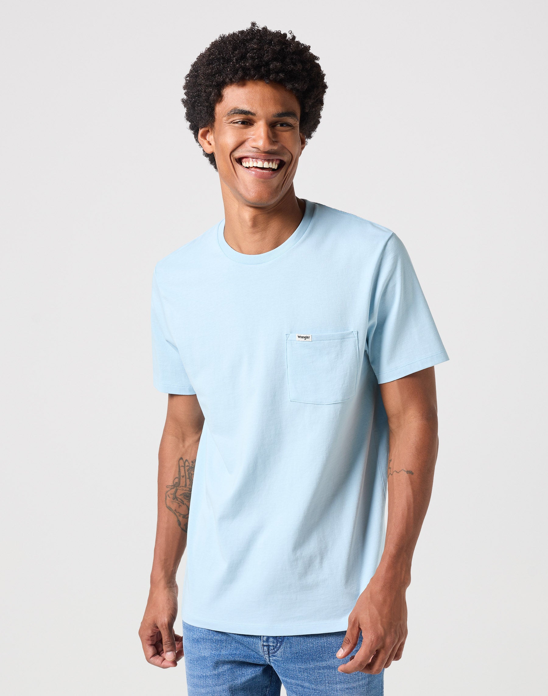 Pocket Tee in Dream Blue T-shirts Wrangler   