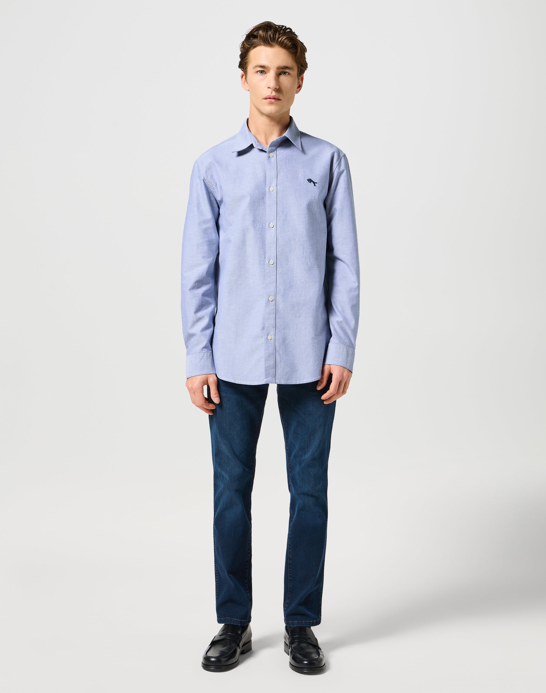 LS Shirt in Oxford Blue Chemises Wrangler