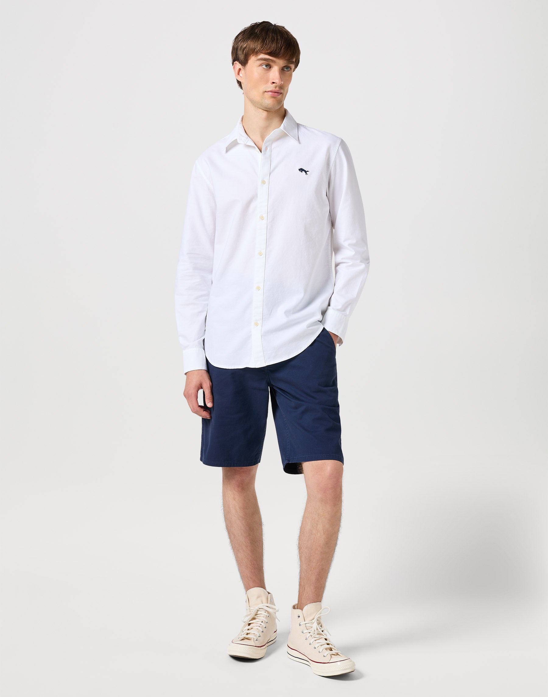 Chemise à manches longues White Oxford Chemises Wrangler   