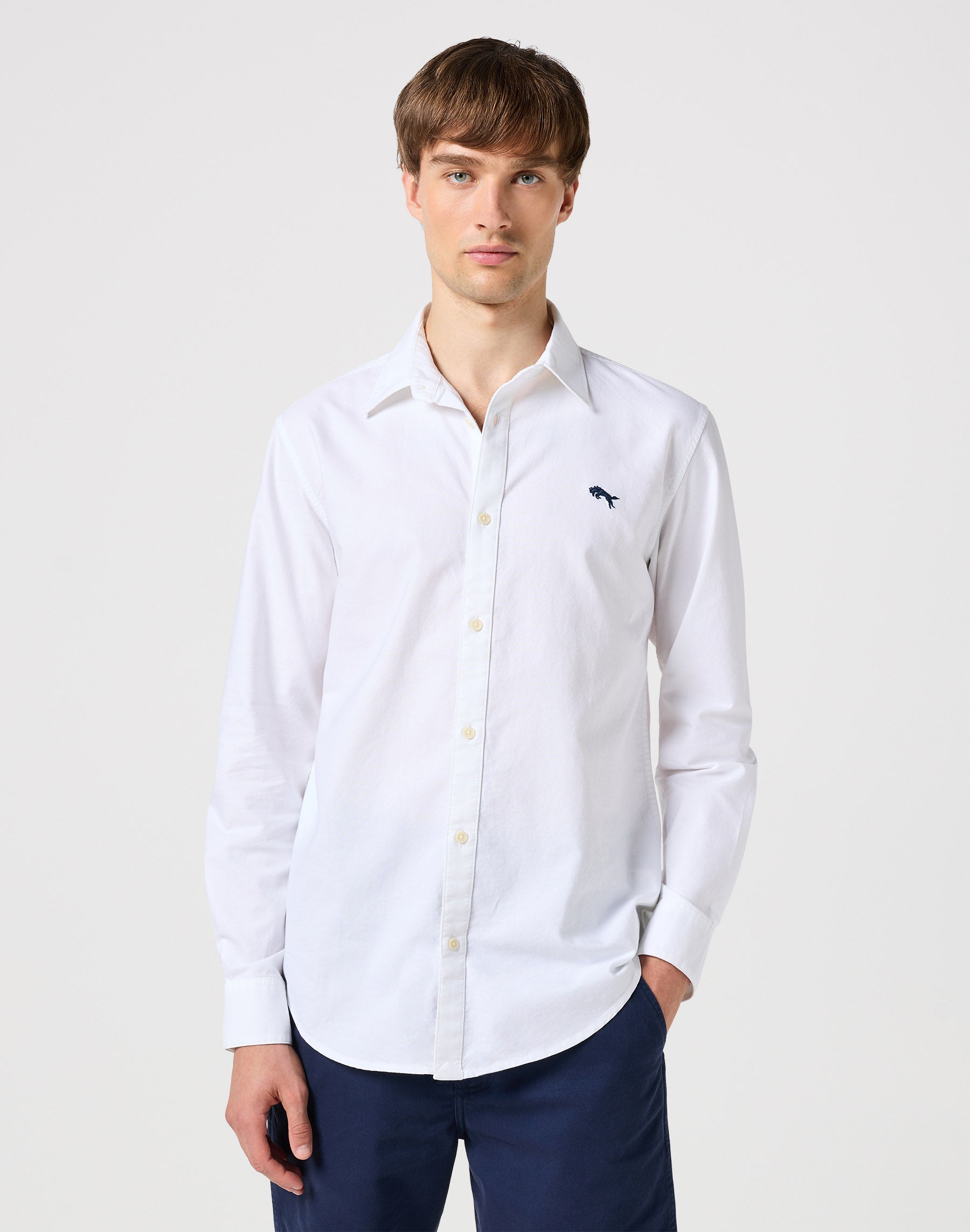 Chemise à manches longues White Oxford Chemises Wrangler   