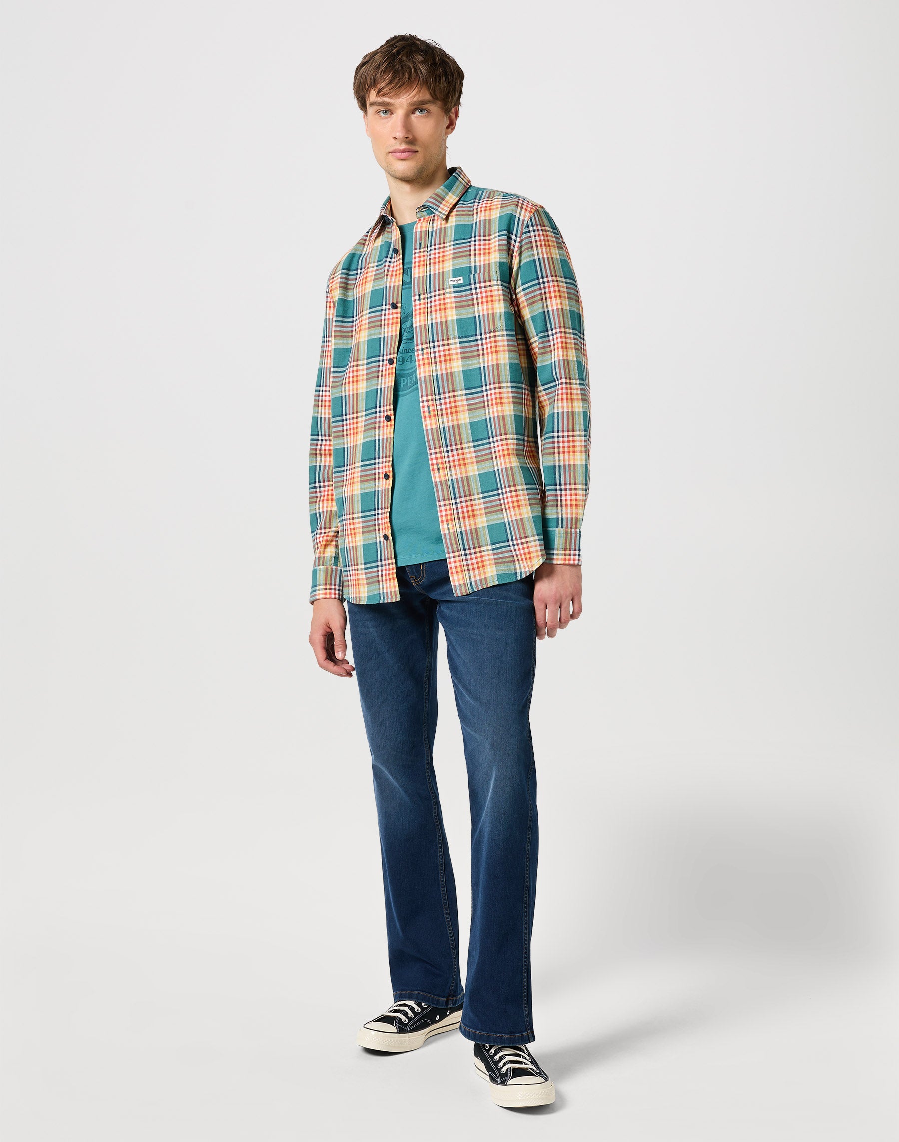 Manches longues One Pocket Shirt in Hydro Chemises Wrangler   