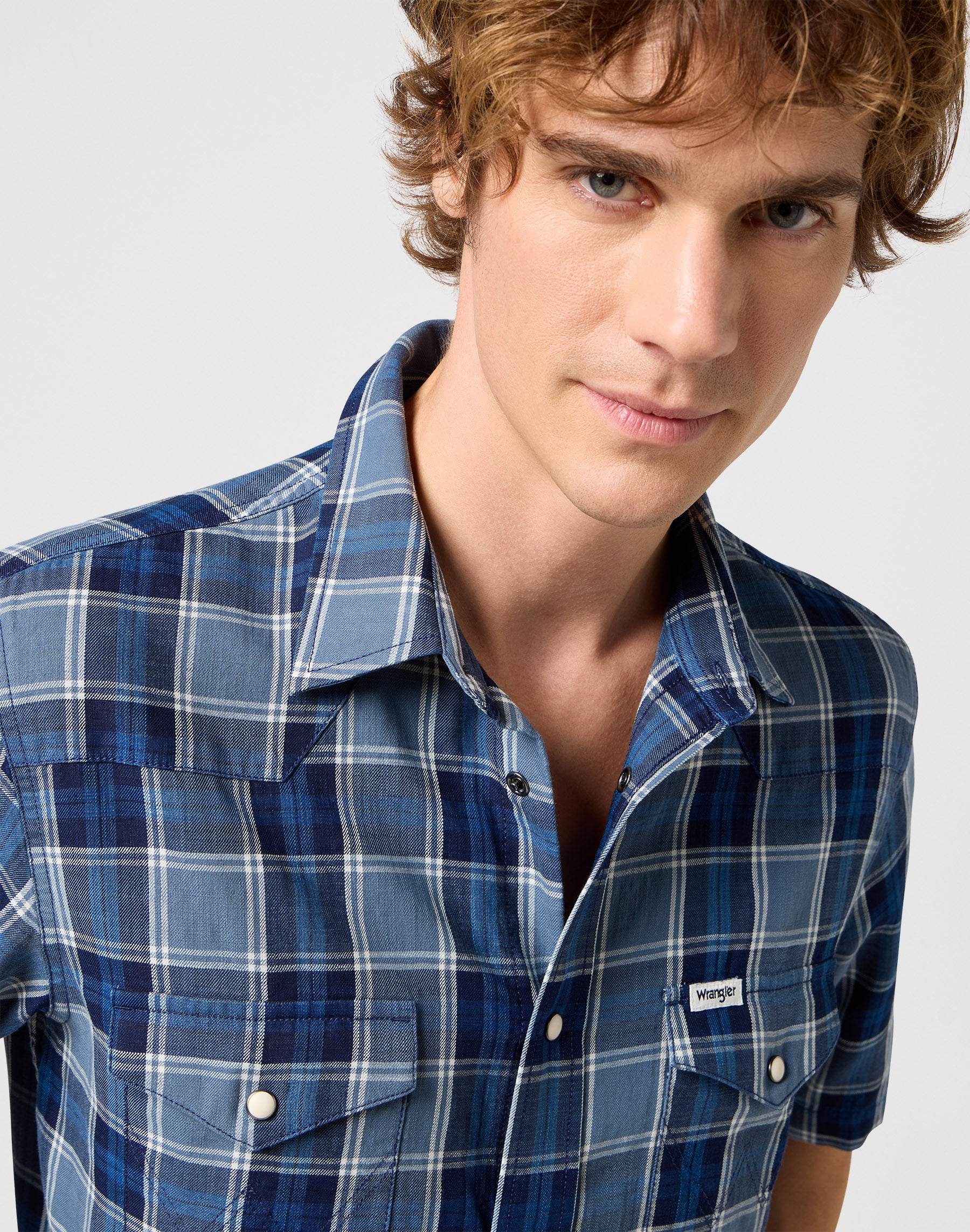 Western Chemise in Light Blue Indigo Chemises Wrangler   