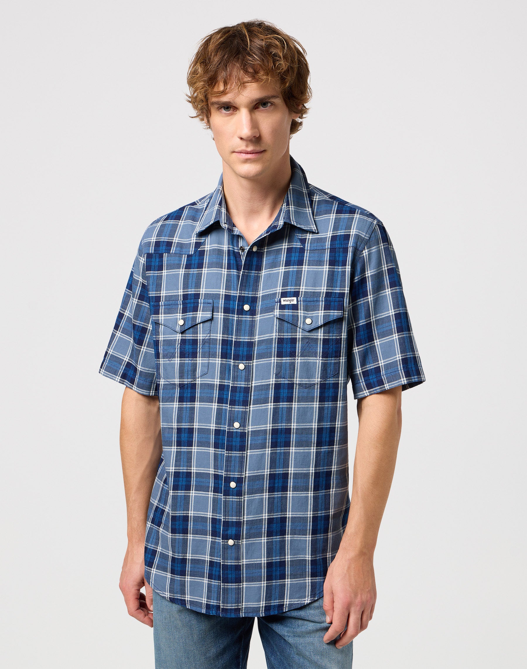 Western Chemise in Light Blue Indigo Chemises Wrangler   