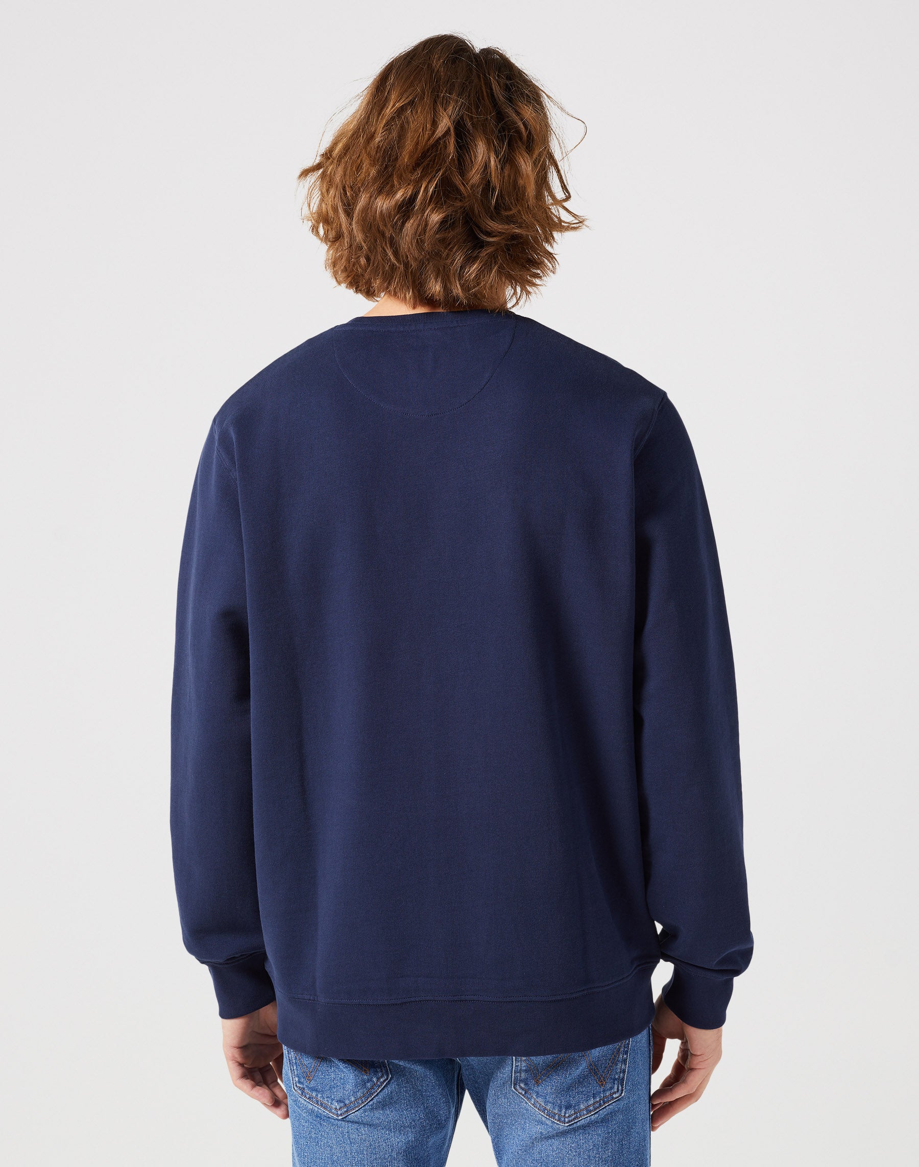 Logo Crew Sweat en bleu marine Sweatshirts Wrangler   