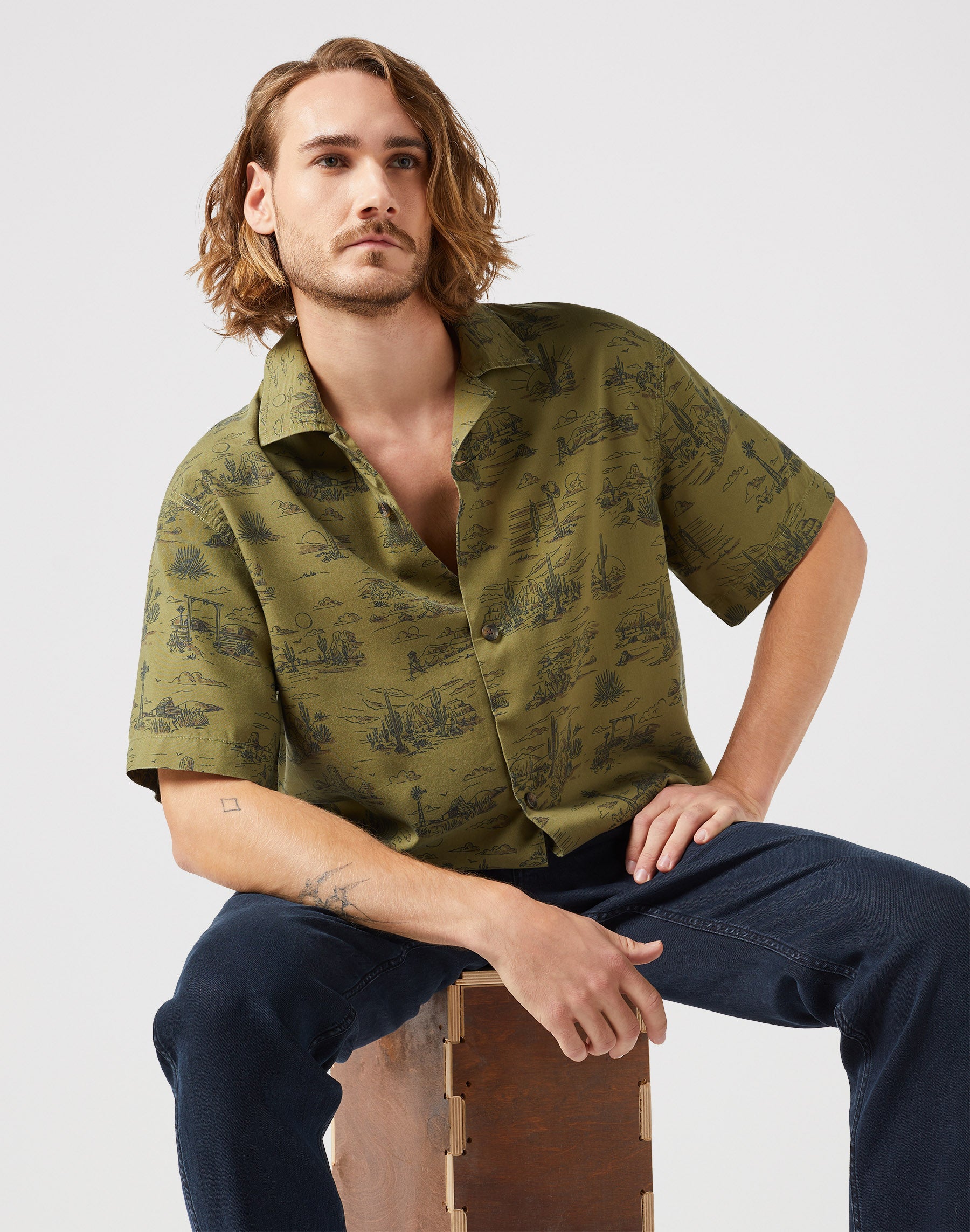 Chemise Resort in Olive Scenic Chemises Wrangler   