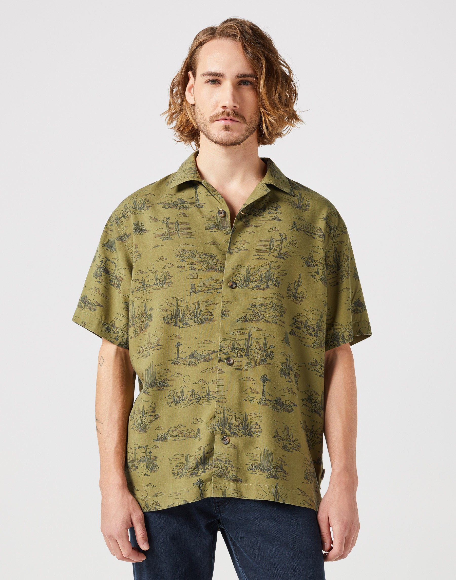 Chemise Resort in Olive Scenic Chemises Wrangler   