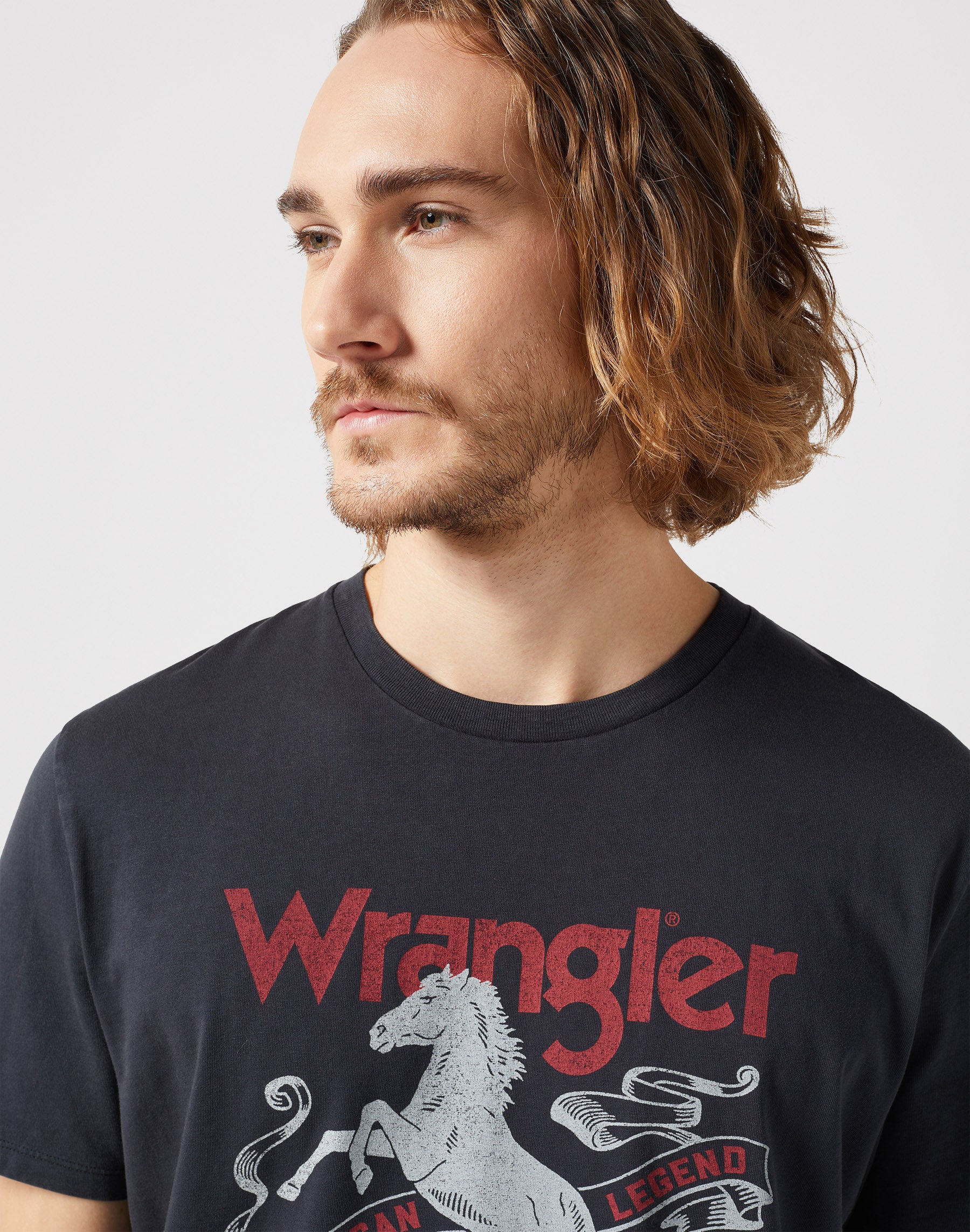 Americana Tee in Faded Black T-shirts Wrangler   