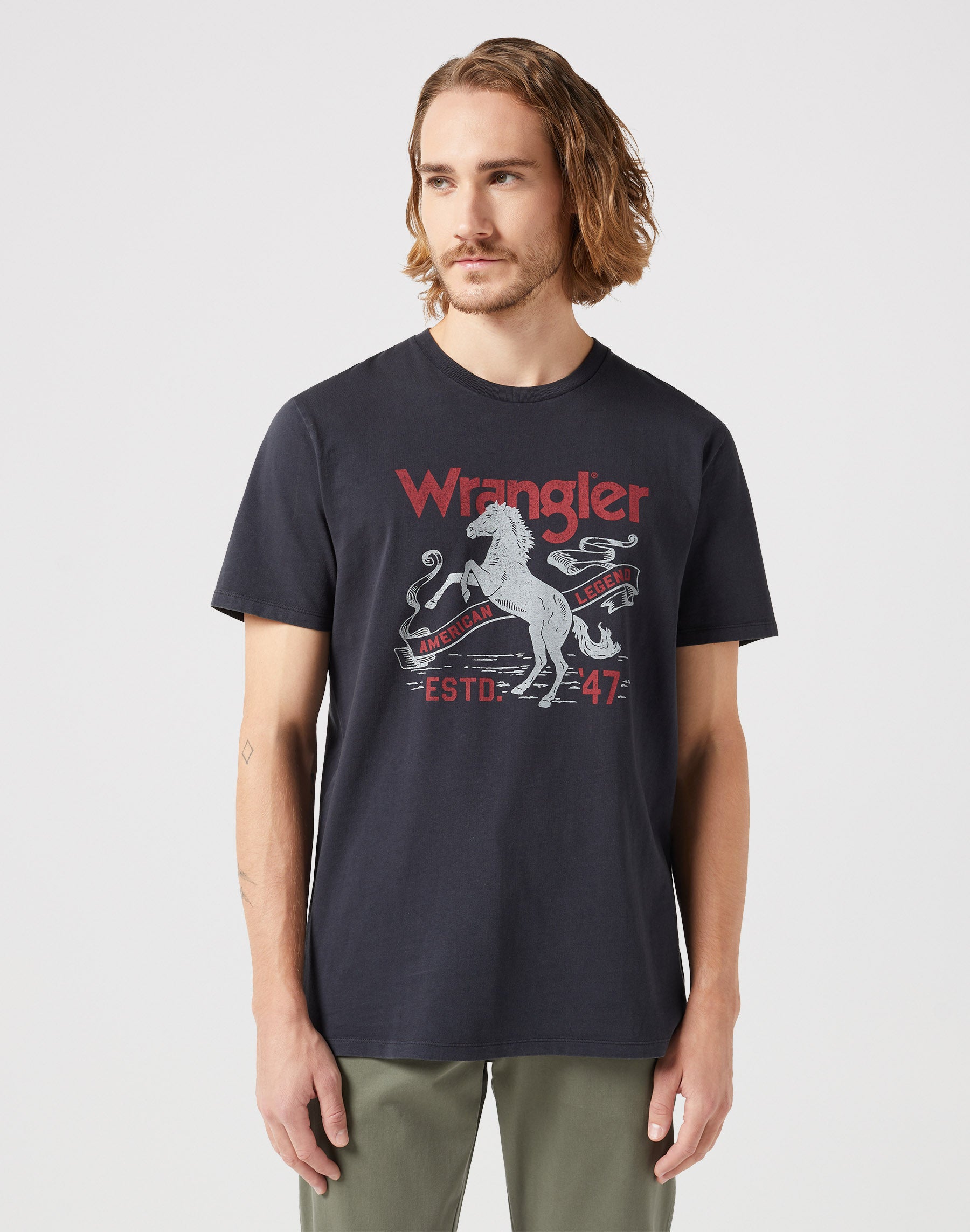 Americana Tee in Faded Black T-shirts Wrangler   