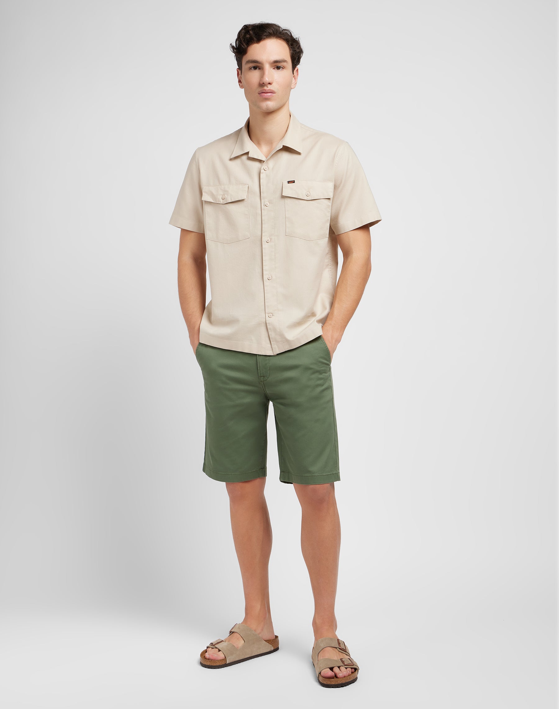 Short Regular Chino à Olive Grove Shorts Lee   