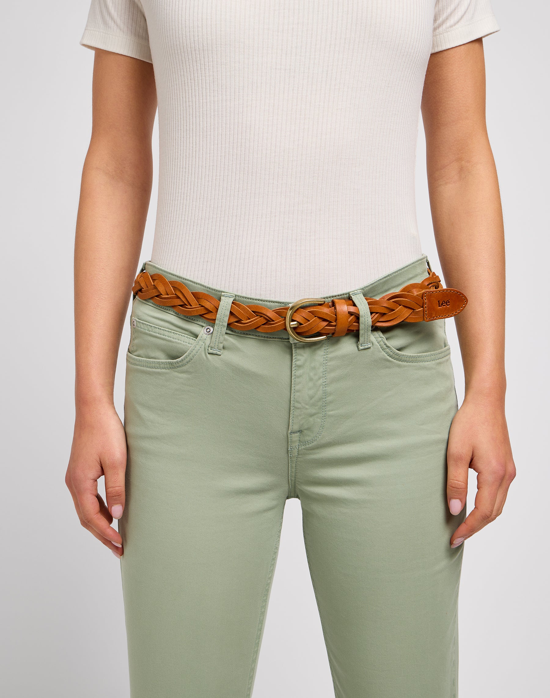 Braided Belt in Tan Ceinture Lee   