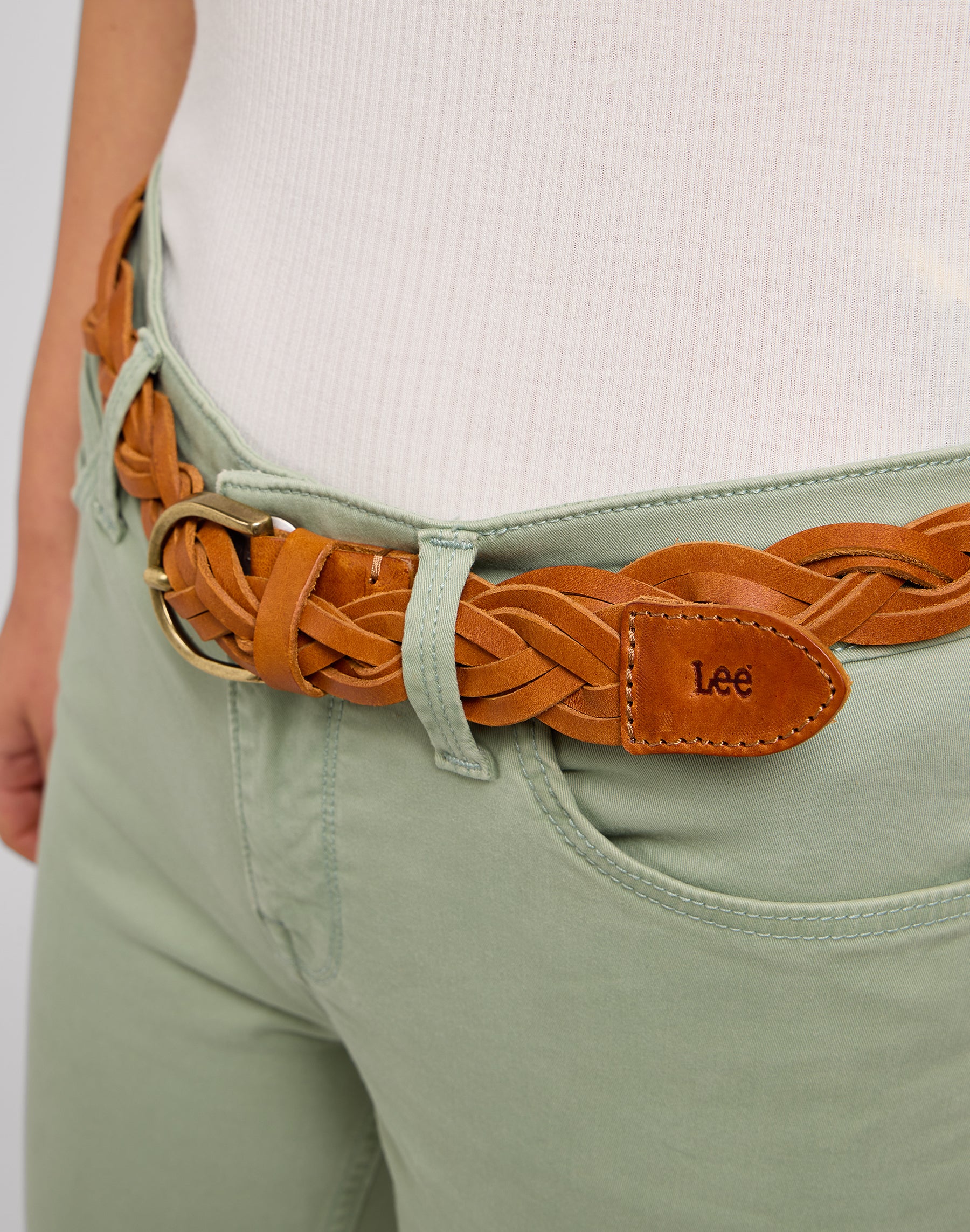 Braided Belt in Tan Ceinture Lee   