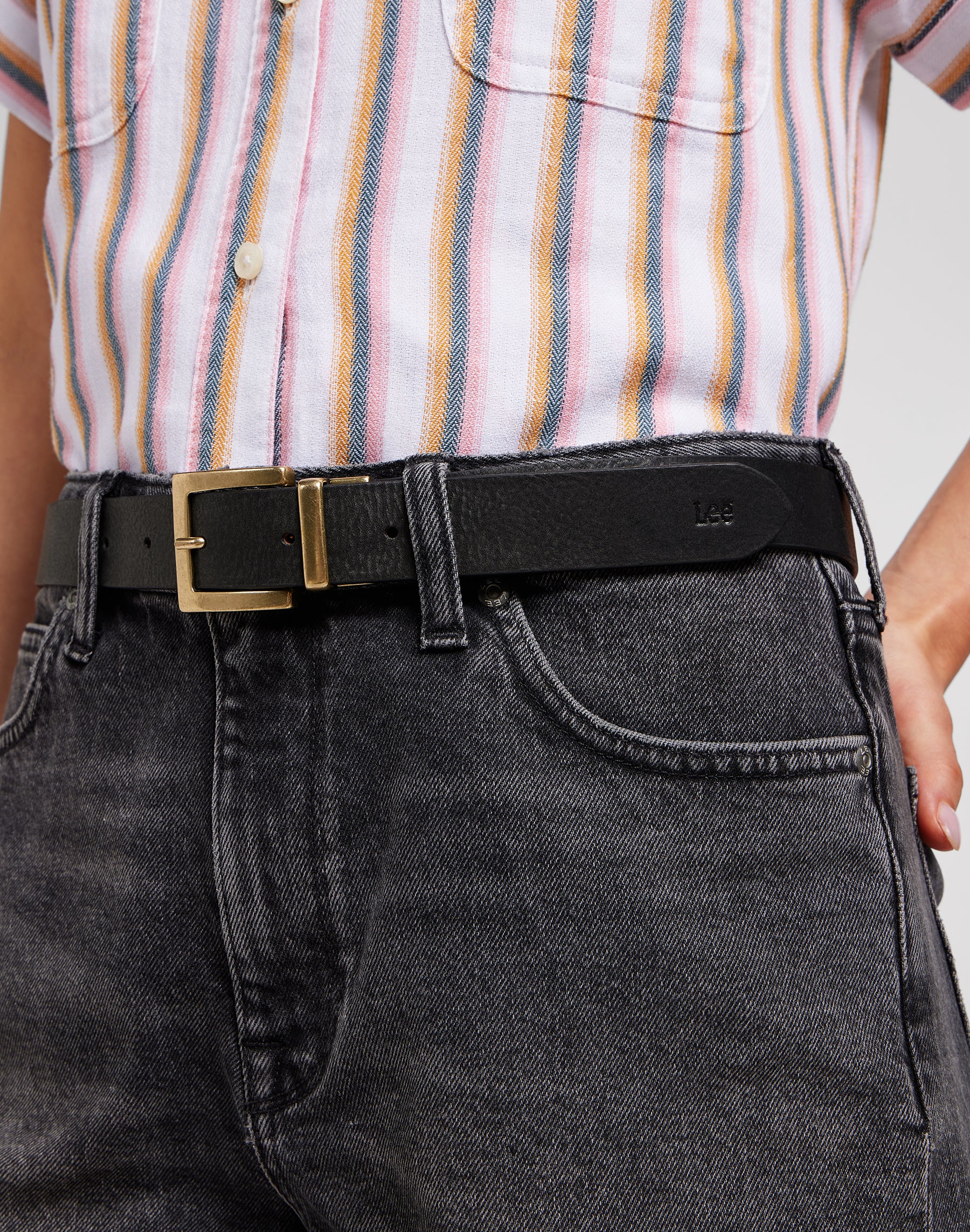 Reversible Belt in Tan Ceinture Lee   