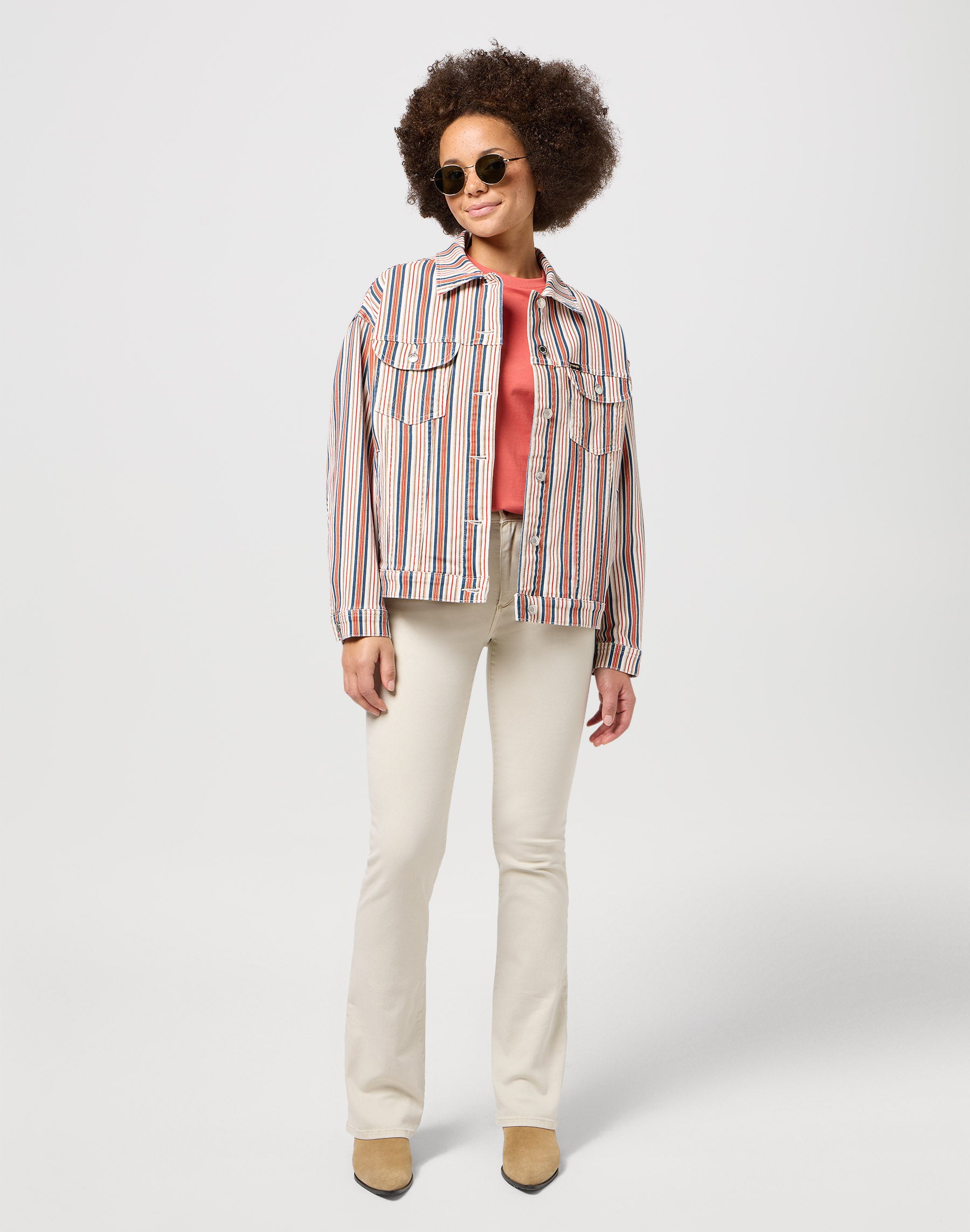 Girlfriend Jacket in Americana Stripe Vestes Wrangler   