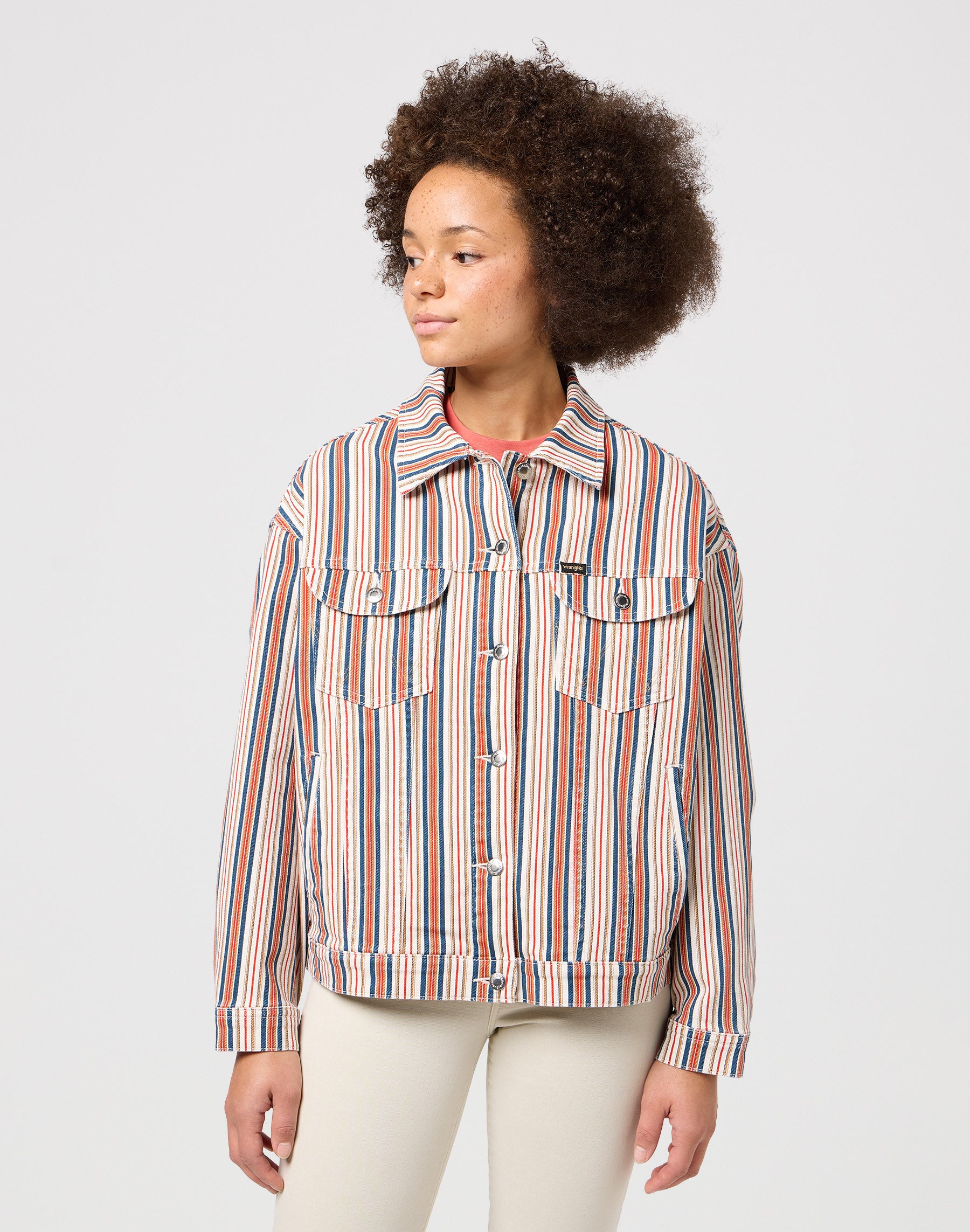 Girlfriend Jacket in Americana Stripe Vestes Wrangler   