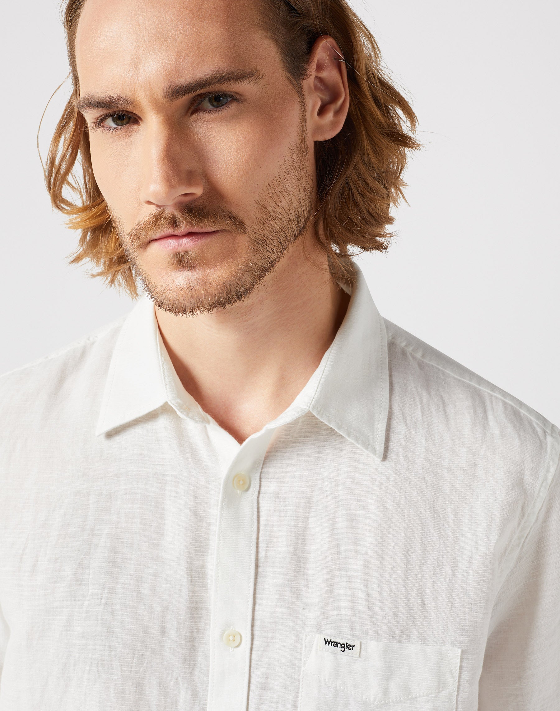 One Pocket Shirt in Worn White Chemises Wrangler   