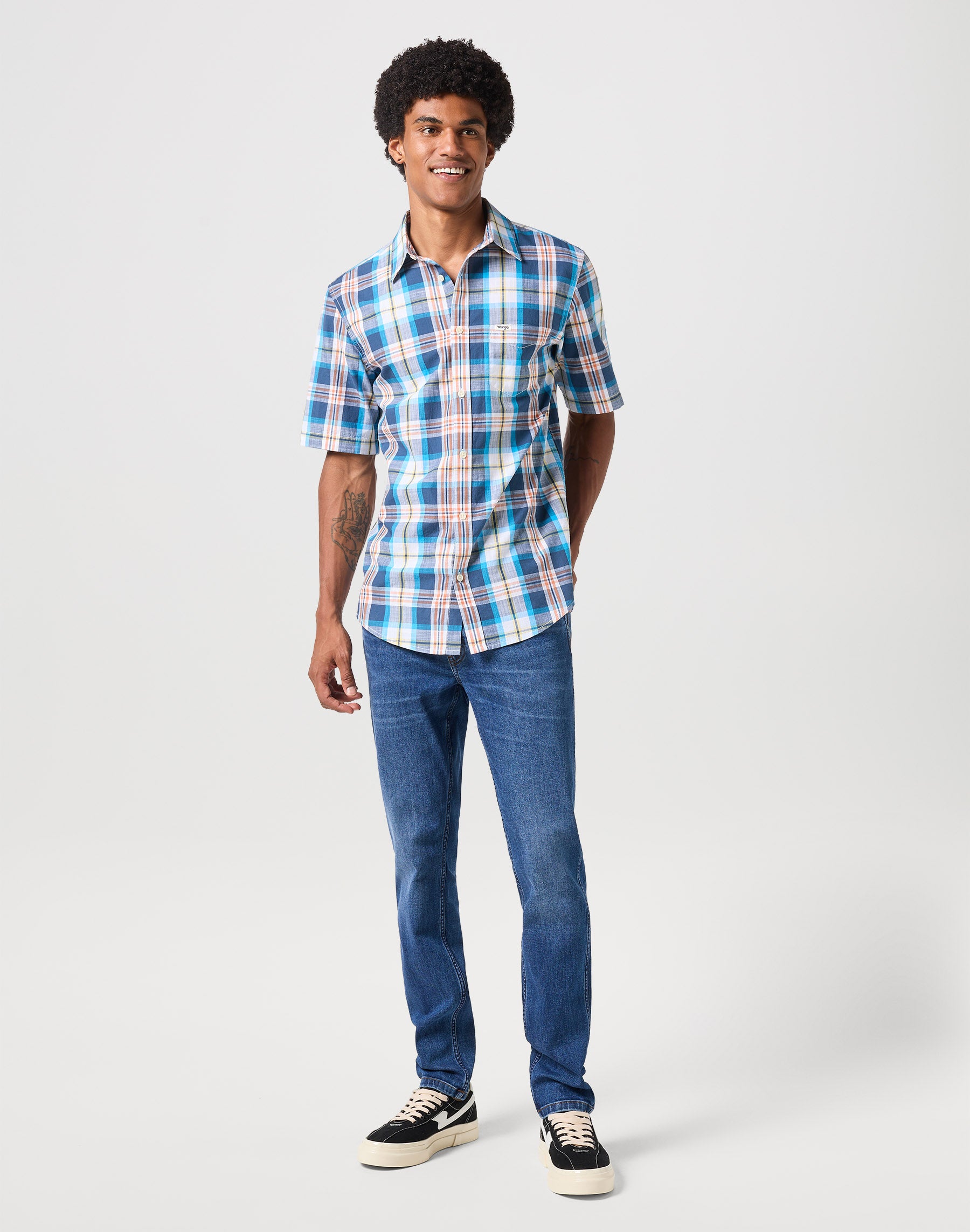 Chemise à manches courtes One Pocket in Navy Chemises Wrangler   