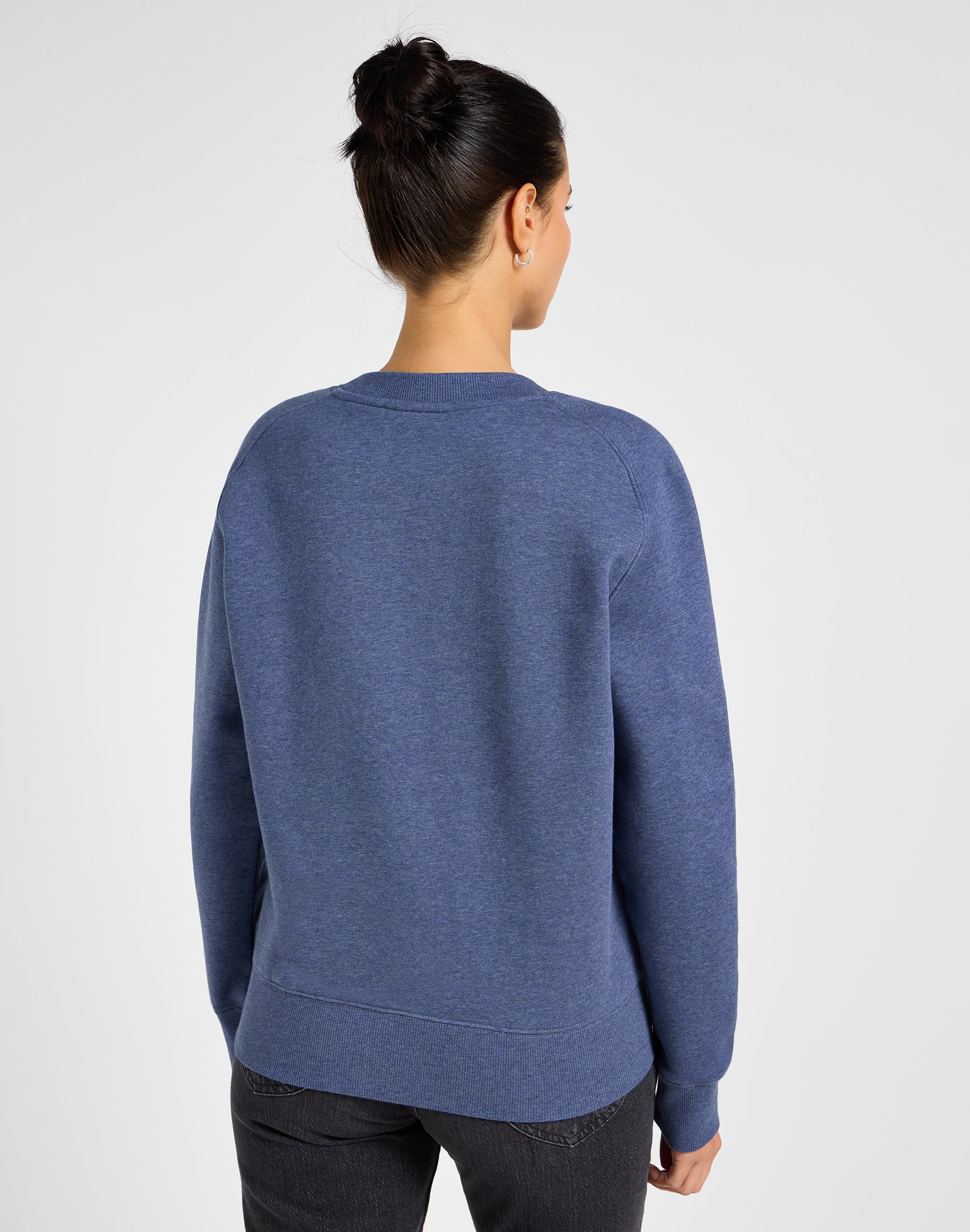 Sweat ras du cou Raglan en Mood Indigo Heather Pullover Lee   