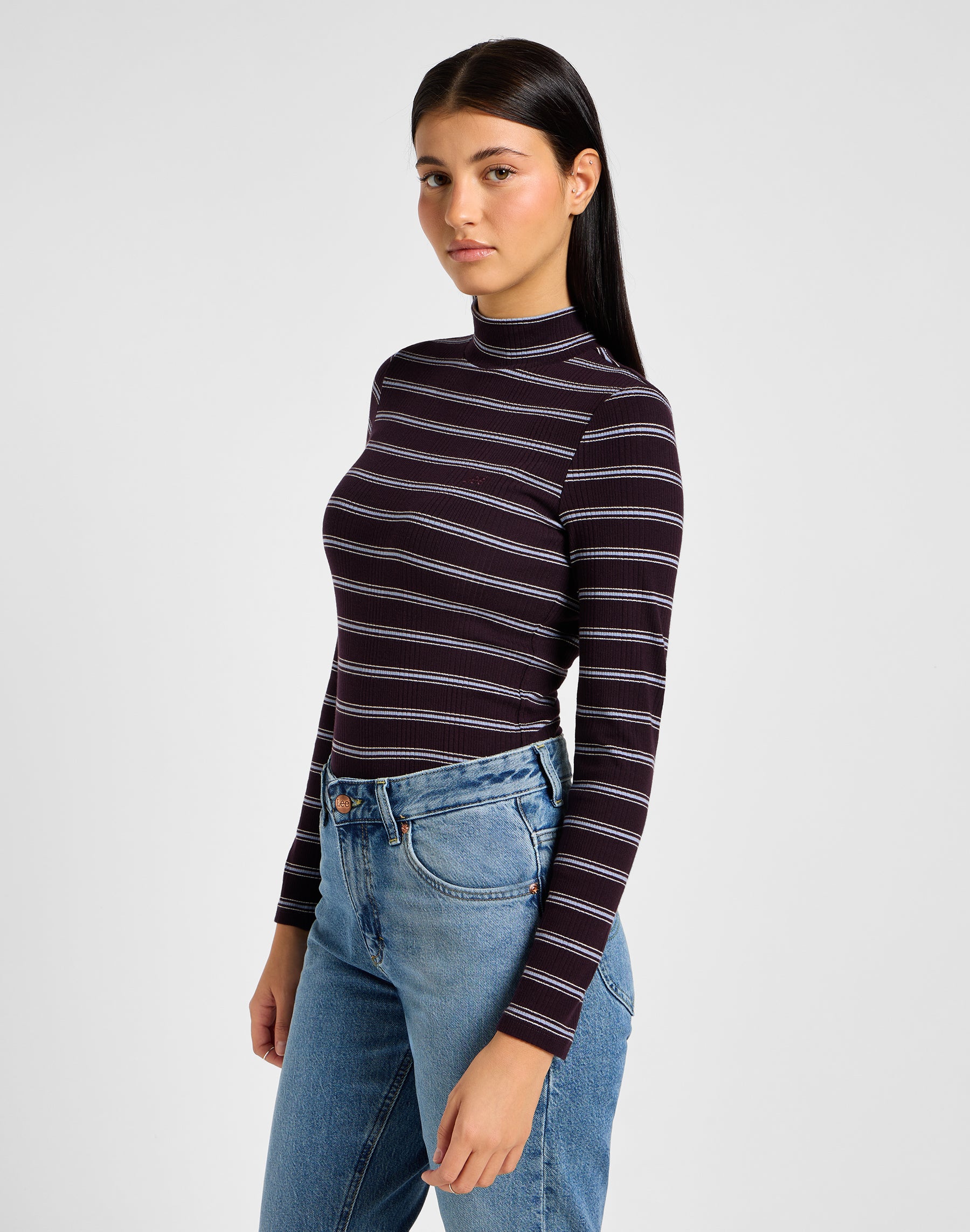 Manches longues ribbed col haut dans Linwood T-shirts Lee   