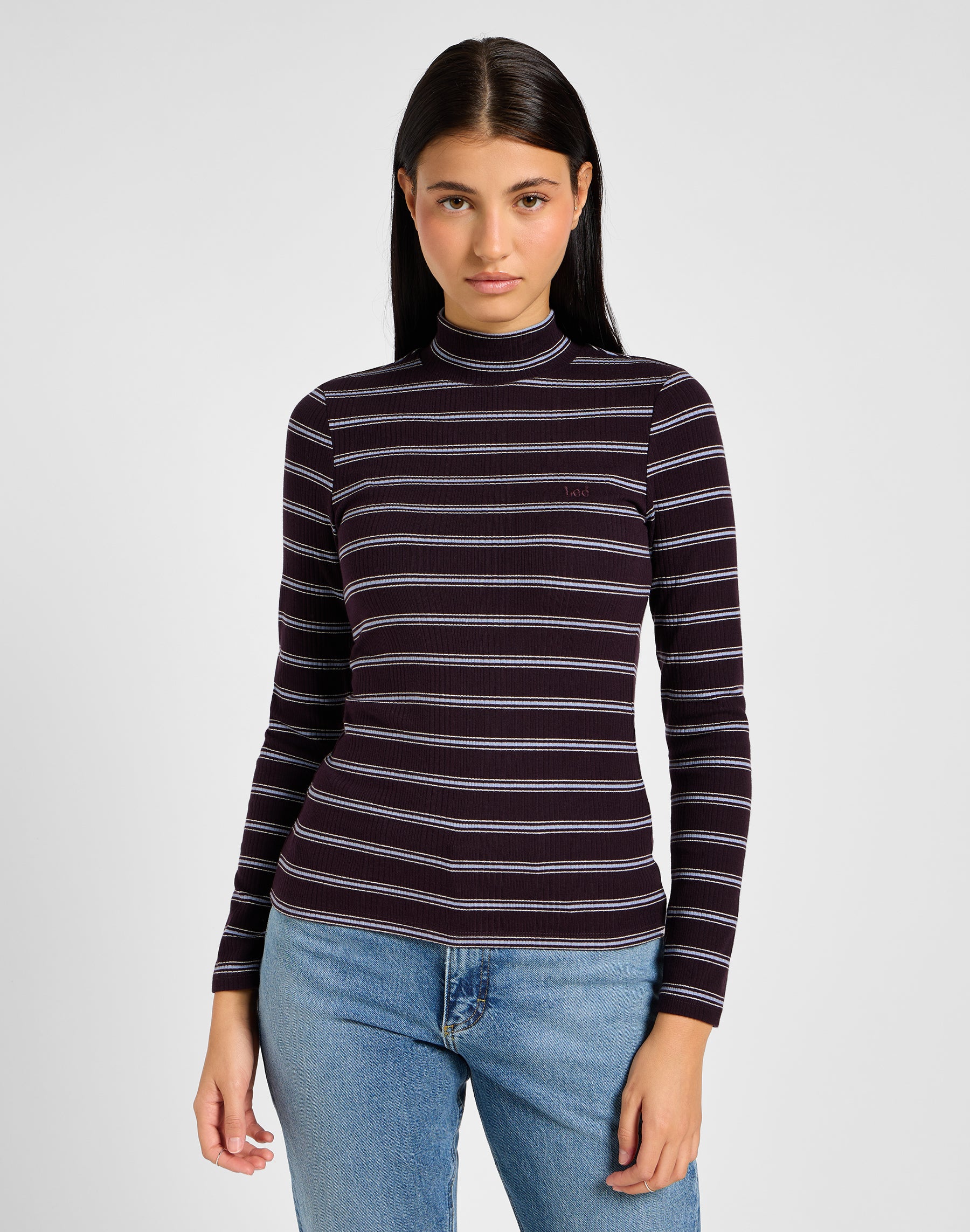 Manches longues ribbed col haut dans Linwood T-shirts Lee   