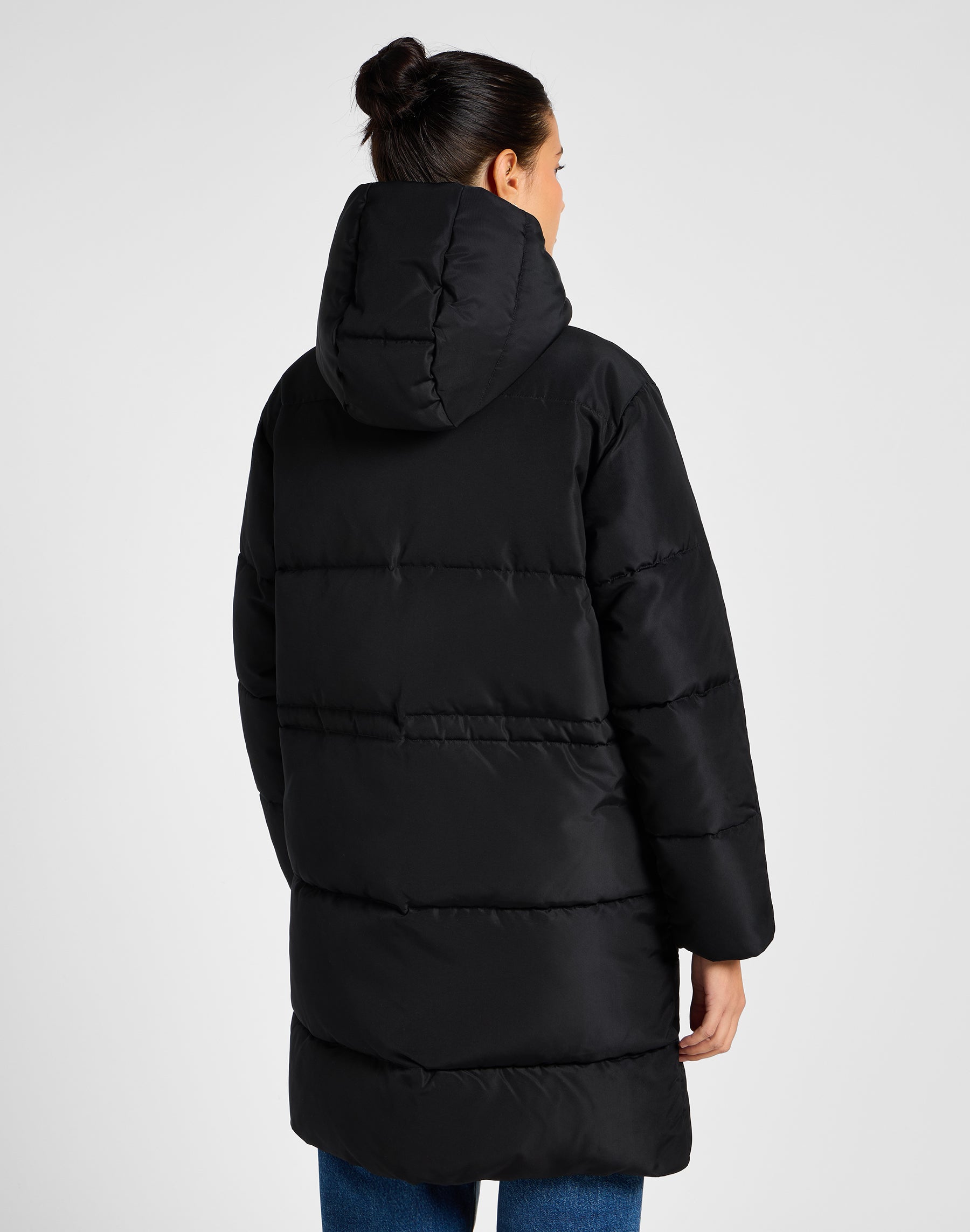 Long Puffer Jacket in Unionall Black Vestes Lee   