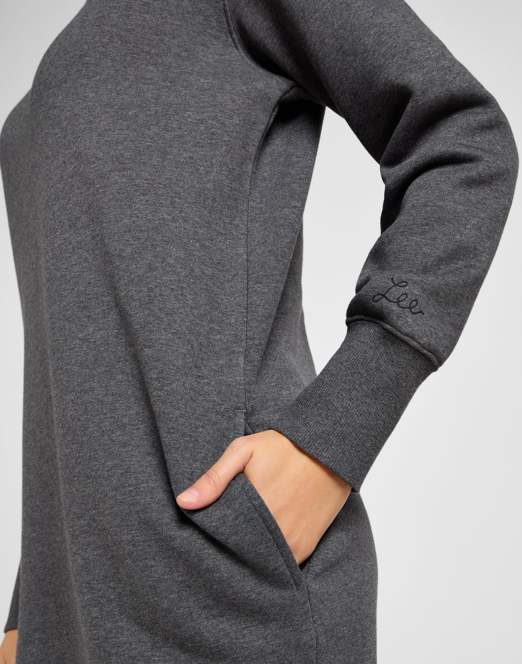 Robe raglan sweat dans les robes Charcoal Heather Lee   