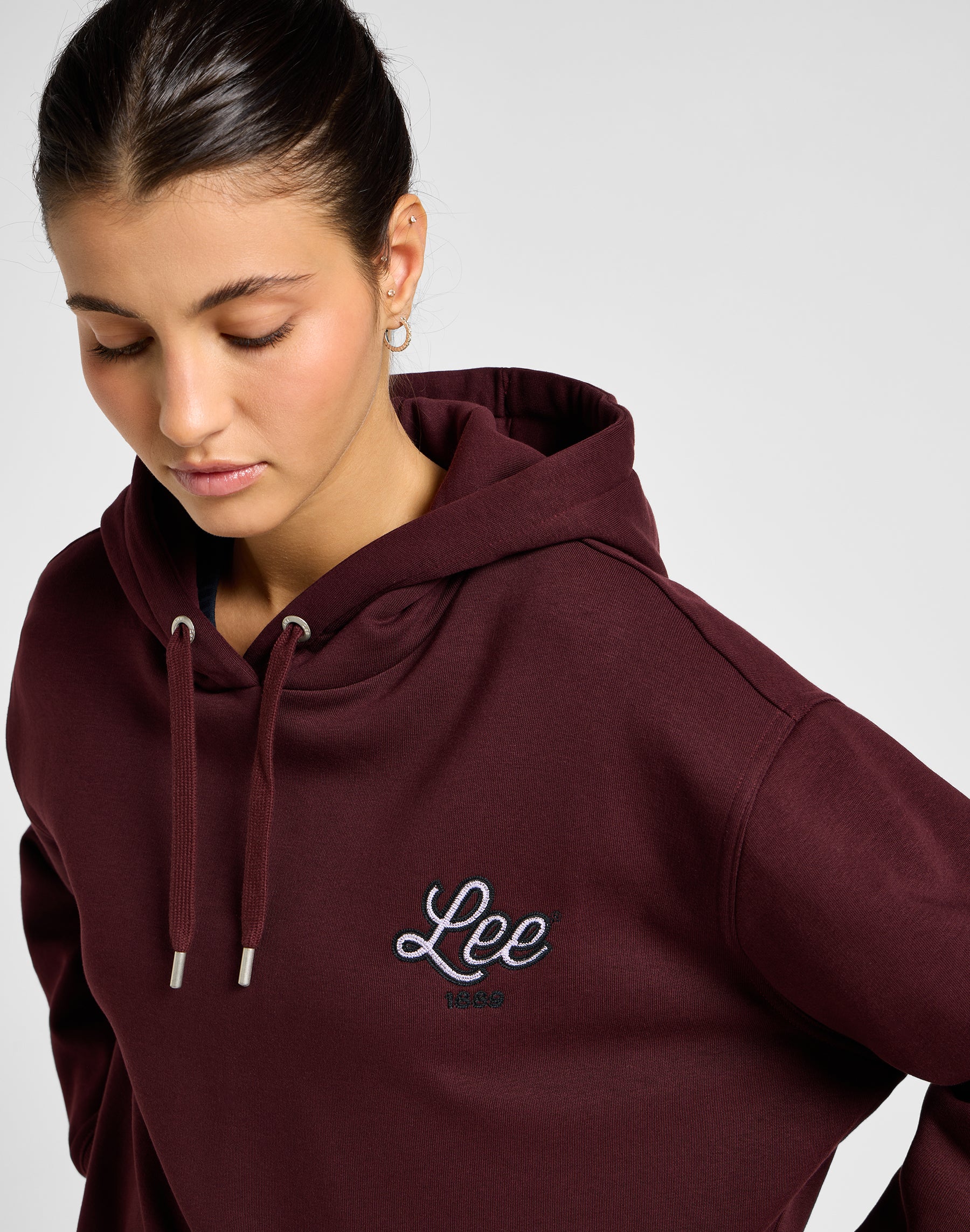 Sweat à capuche avec logo en velours Lee   